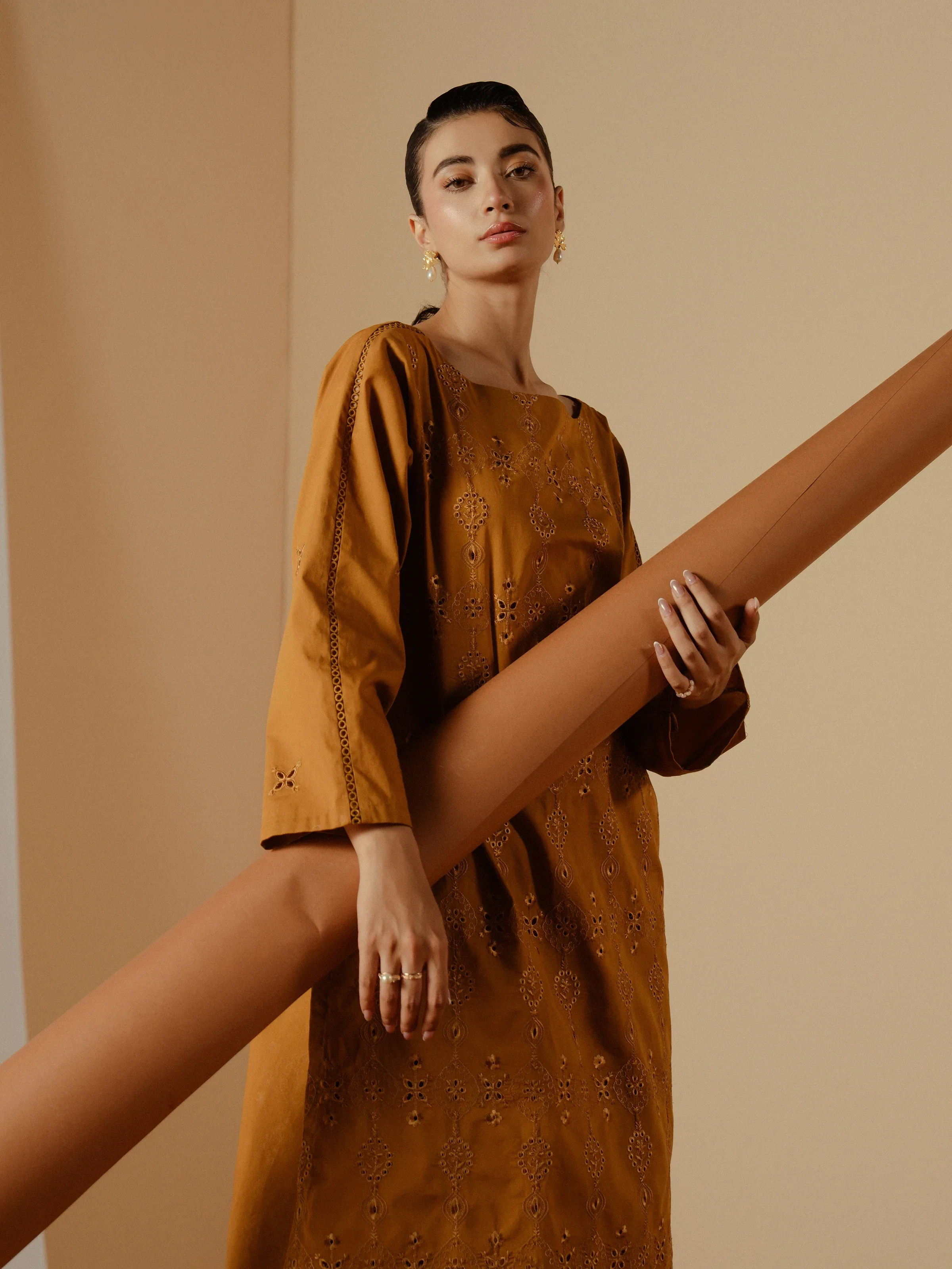 Embroidered Cambric Shirt Trouser - EWTKE24-81198ST - Image 2
