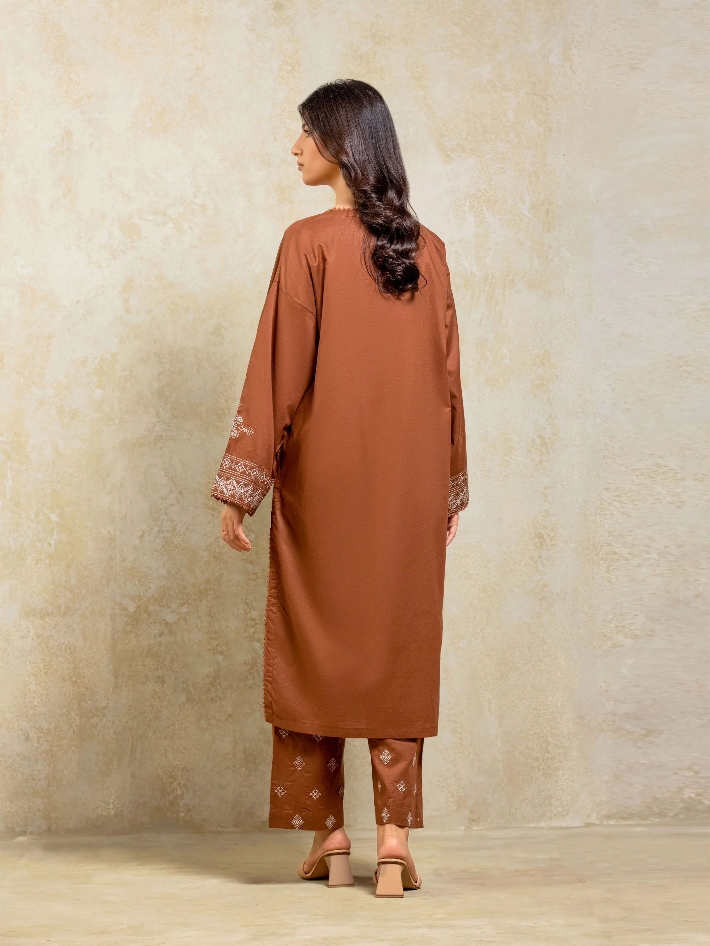 Embroidered Cambric Shirt Trouser - EWTKE25-81602ST - Image 5