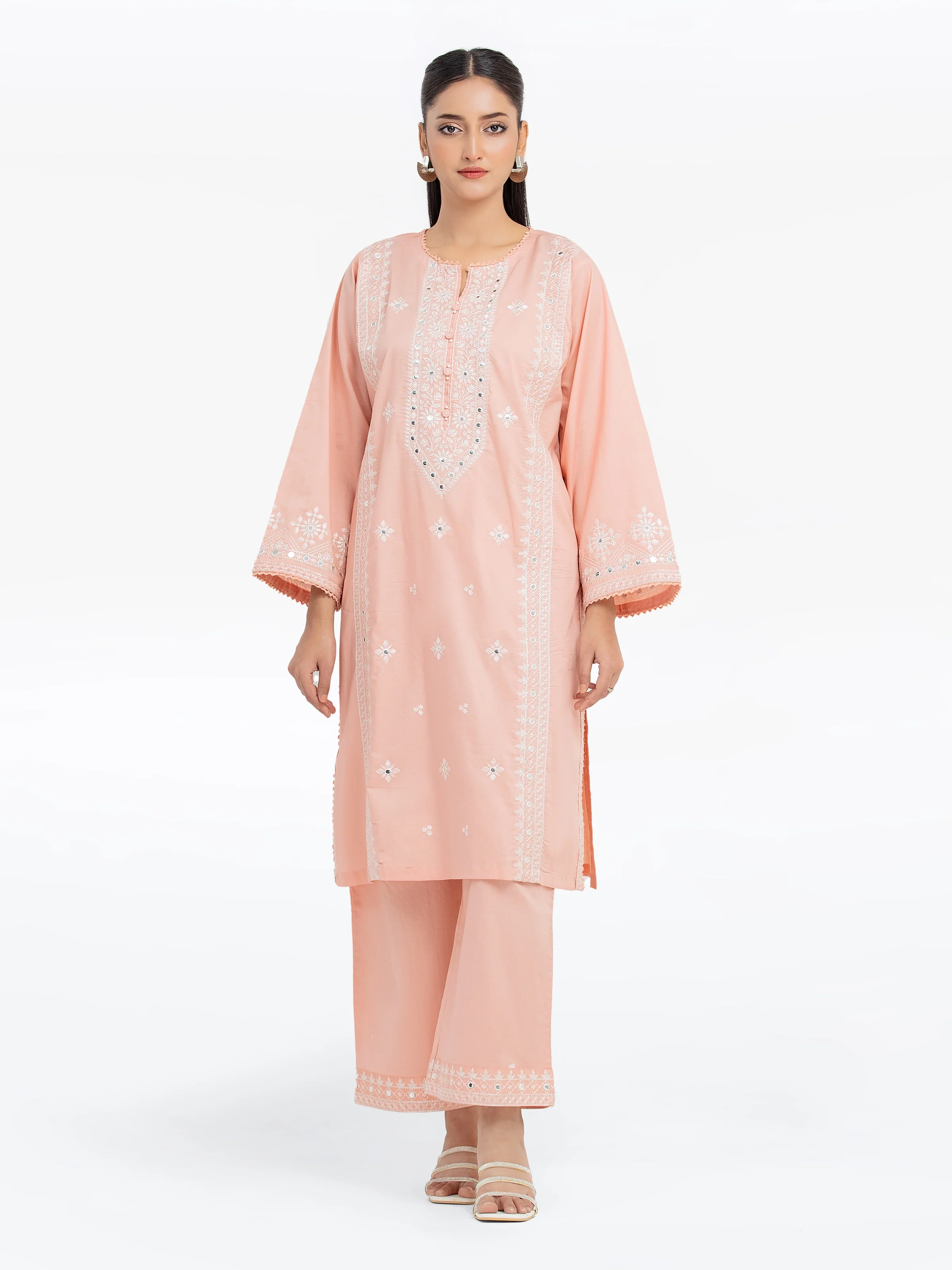 Embroidered Cambric Co-Ord Set - EWTKE25-81628ST