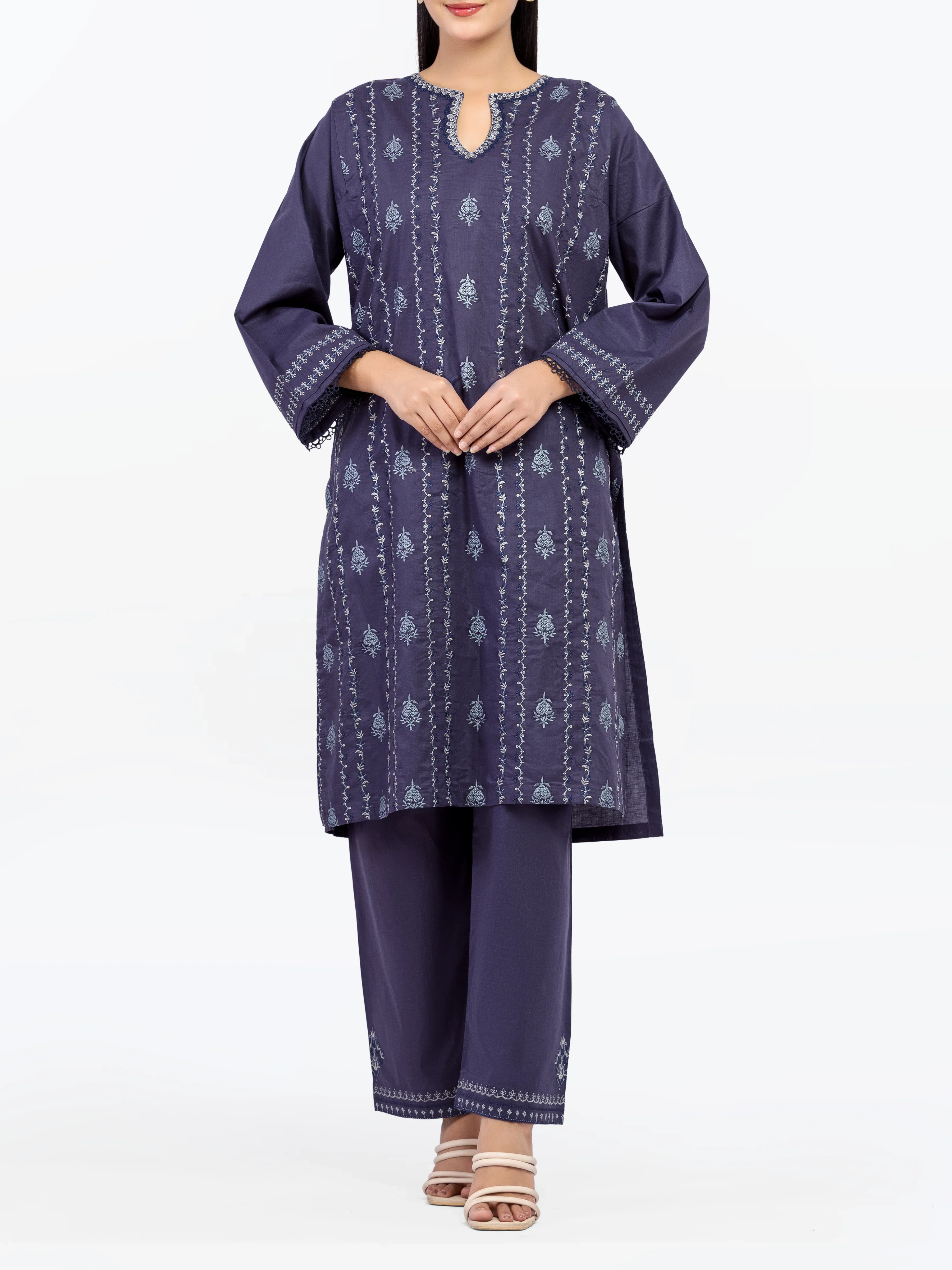 Embroidered Cambric Co-Ord Set - EWTKE25-81630ST