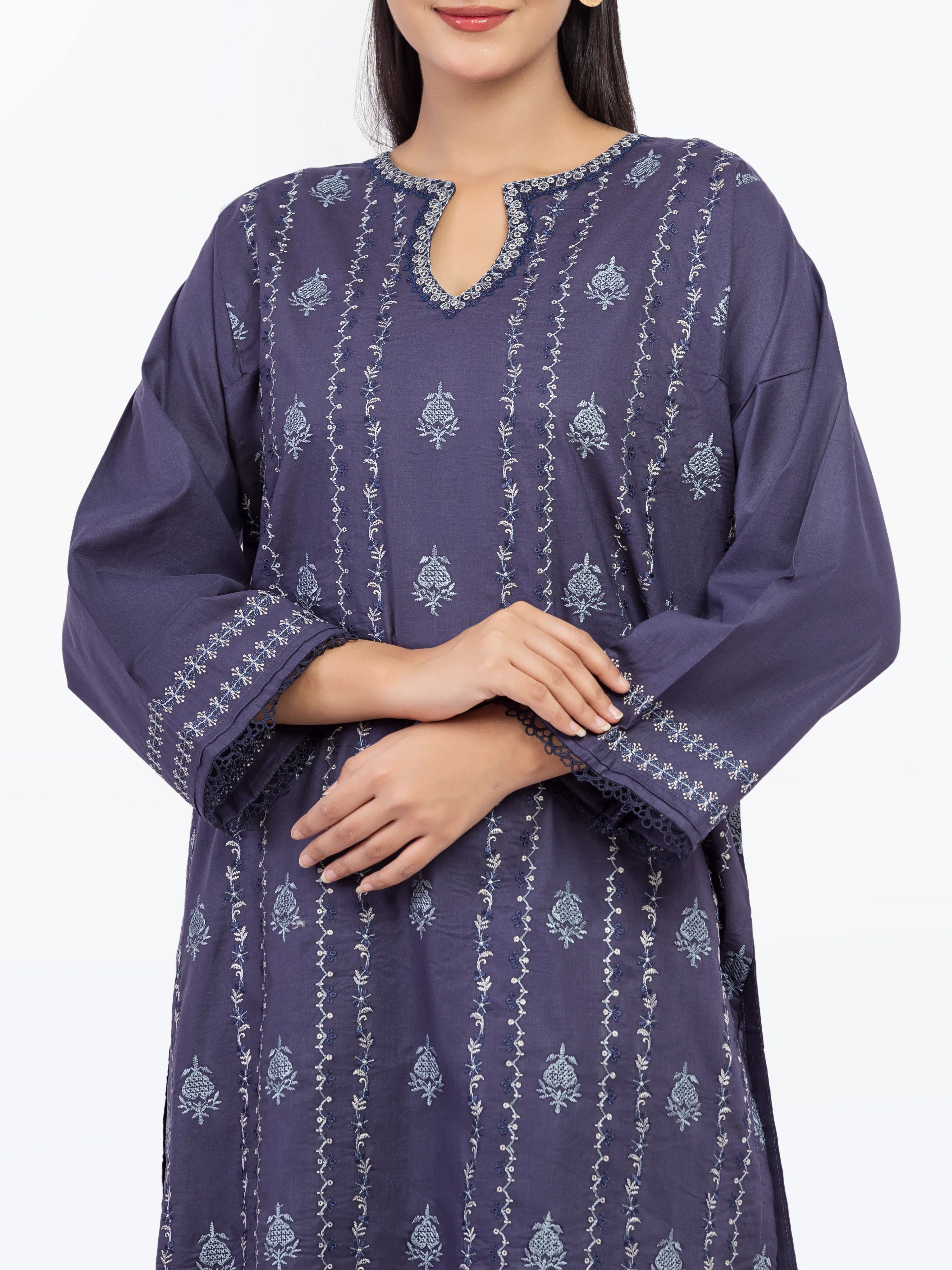 Embroidered Cambric Co-Ord Set - EWTKE25-81630ST - Image 2