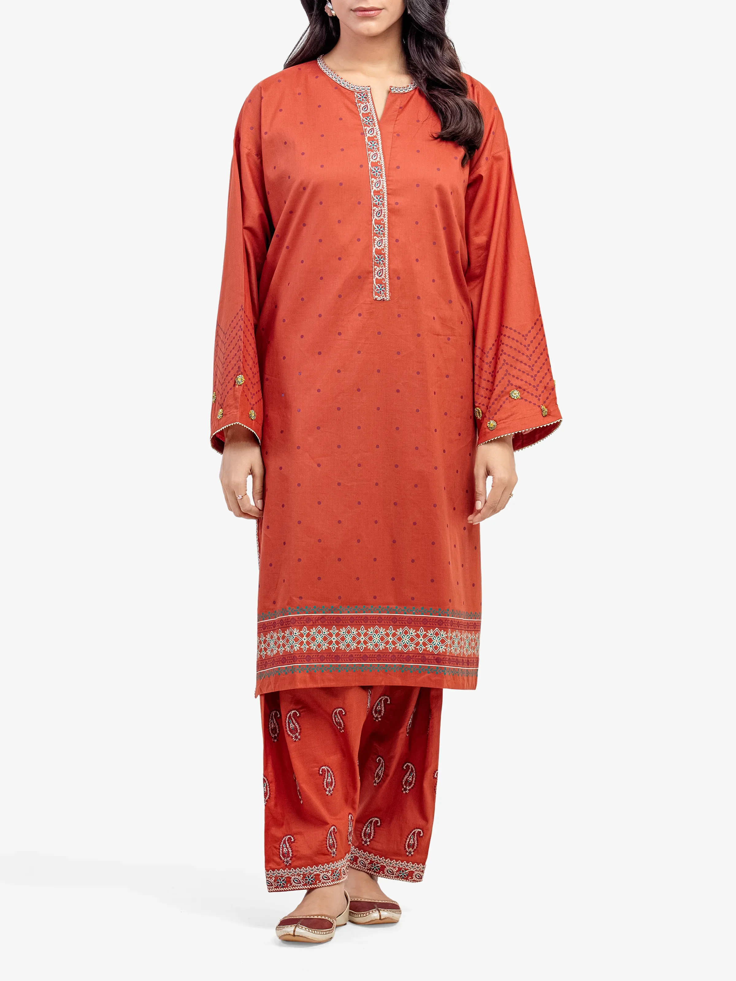 Embroidered Cambric Co-Ord Set - EWTKE5-81620ST