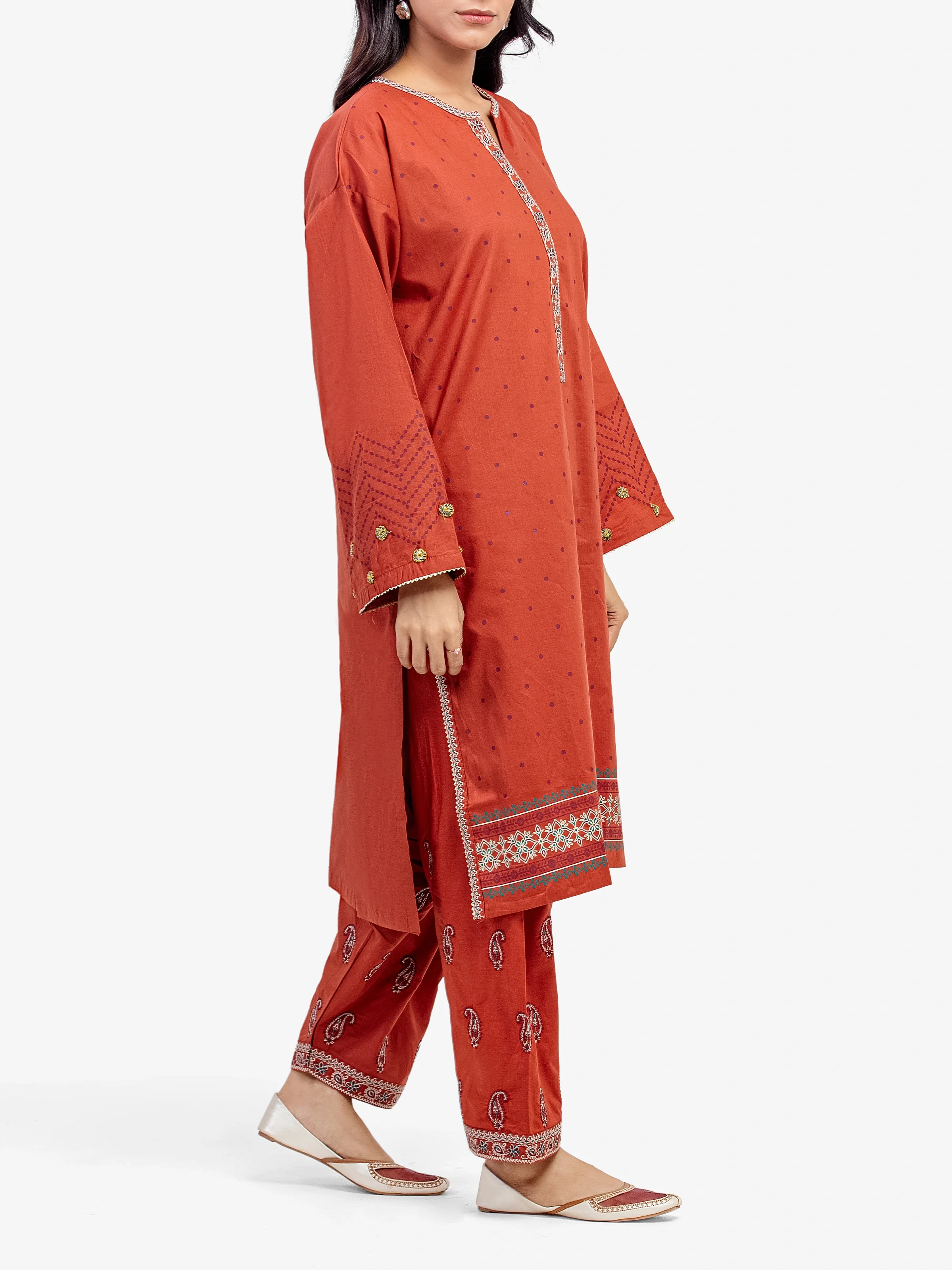 Embroidered Cambric Co-Ord Set - EWTKE5-81620ST - Image 4