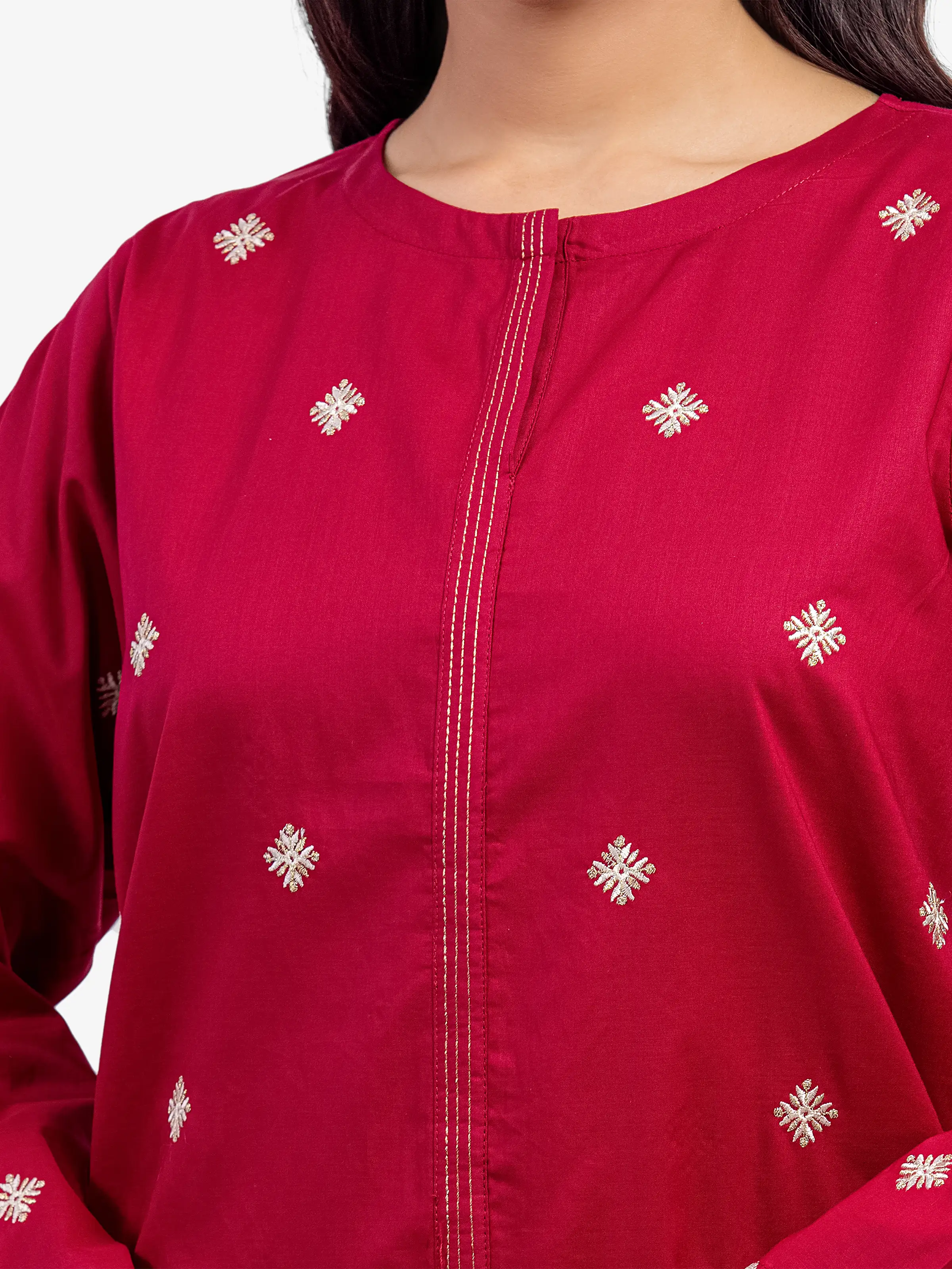 Embroidered Cambric Shirt Trouser - EWTKE5-81621ST - Image 4