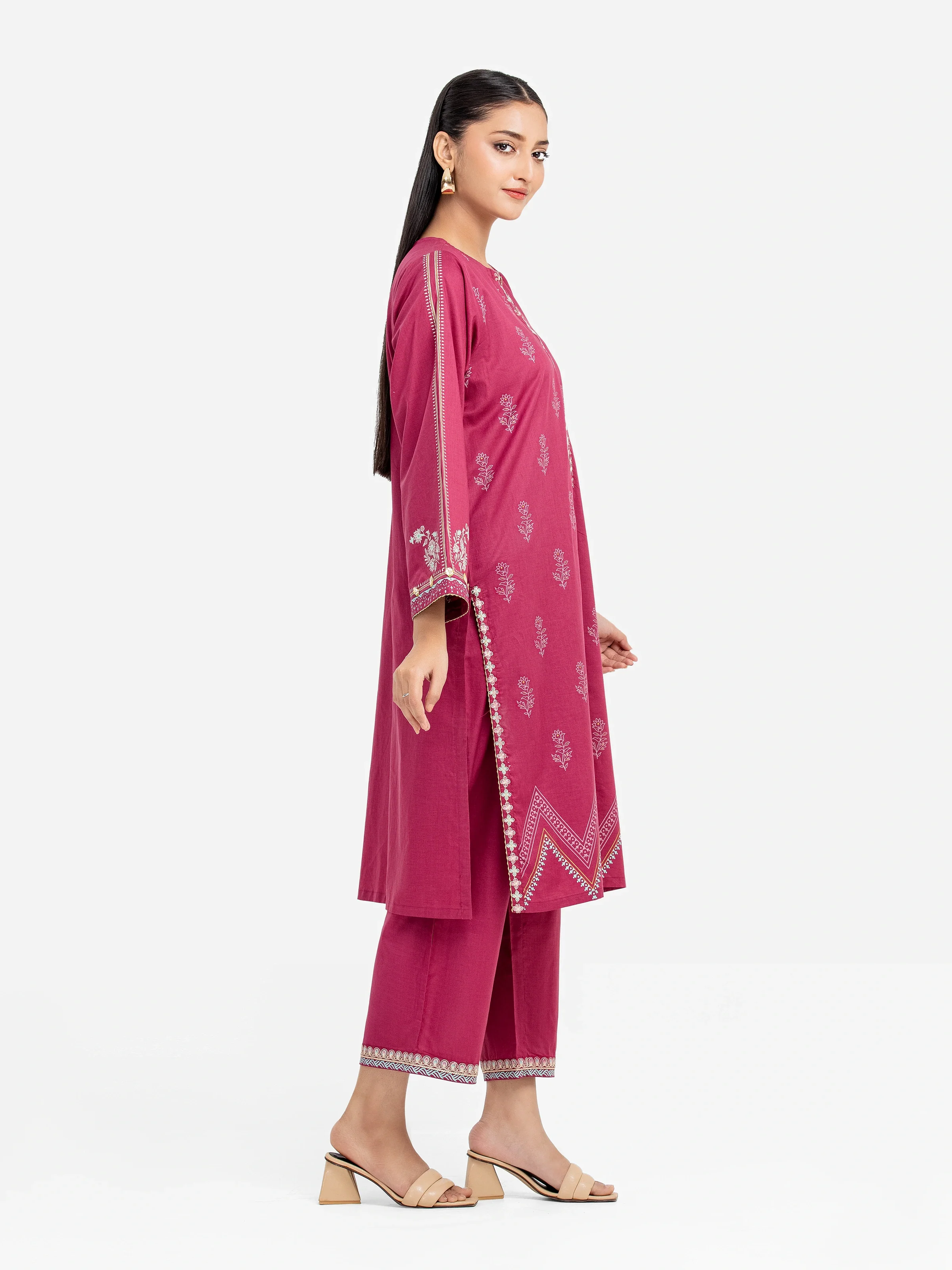 Embroidered Cambric Shirt Trouser - EWTKE5-81622ST - Image 5