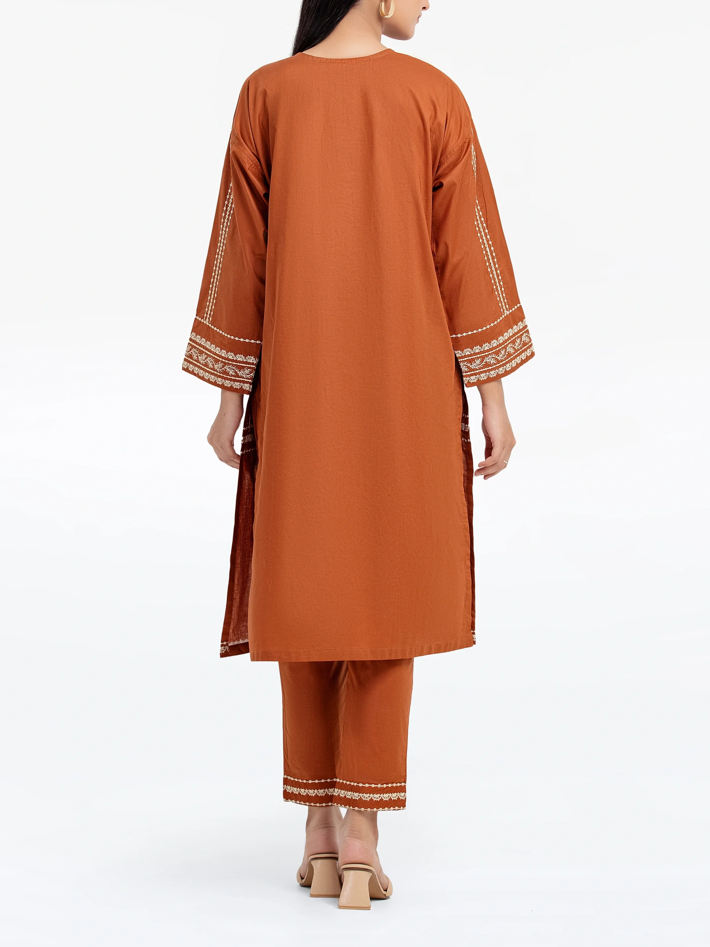 Embroidered Cambric Shirt Trouser - EWTKE5-81631ST - Image 6