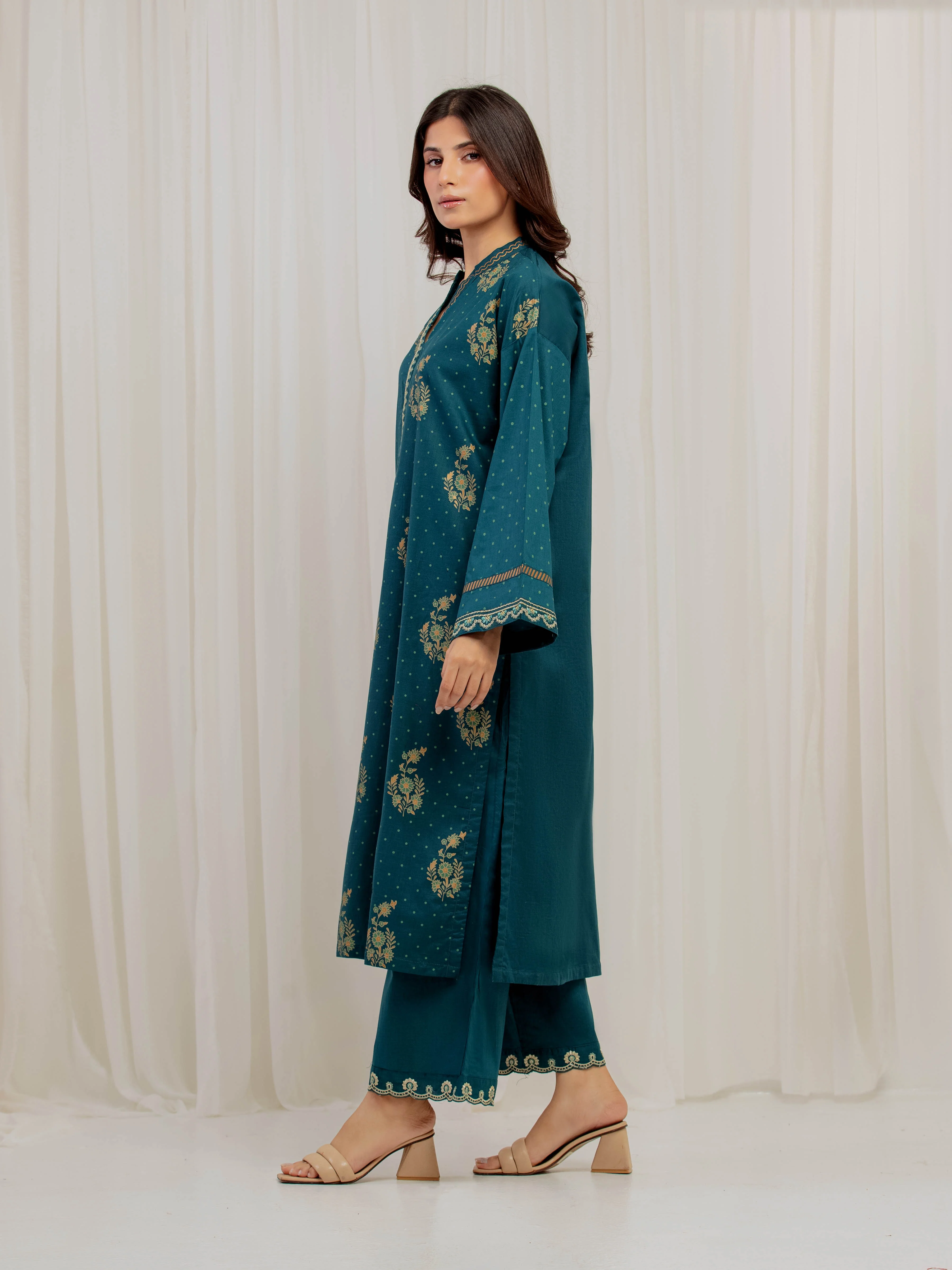 Embroidered Cambric Shirt Trouser - EWTKE5-81632ST - Image 5