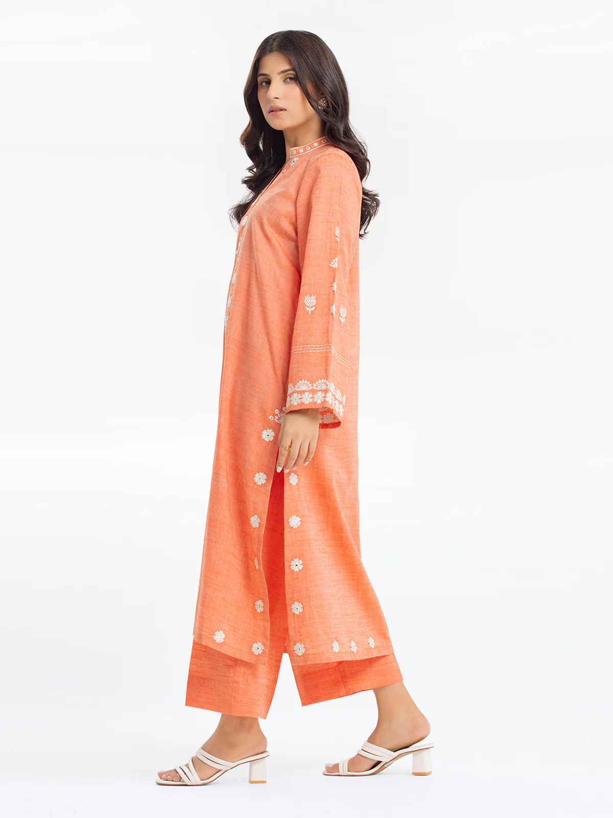 Embroidered Chambray Shirt Trouser - EWTKE24-80351ST - Image 4