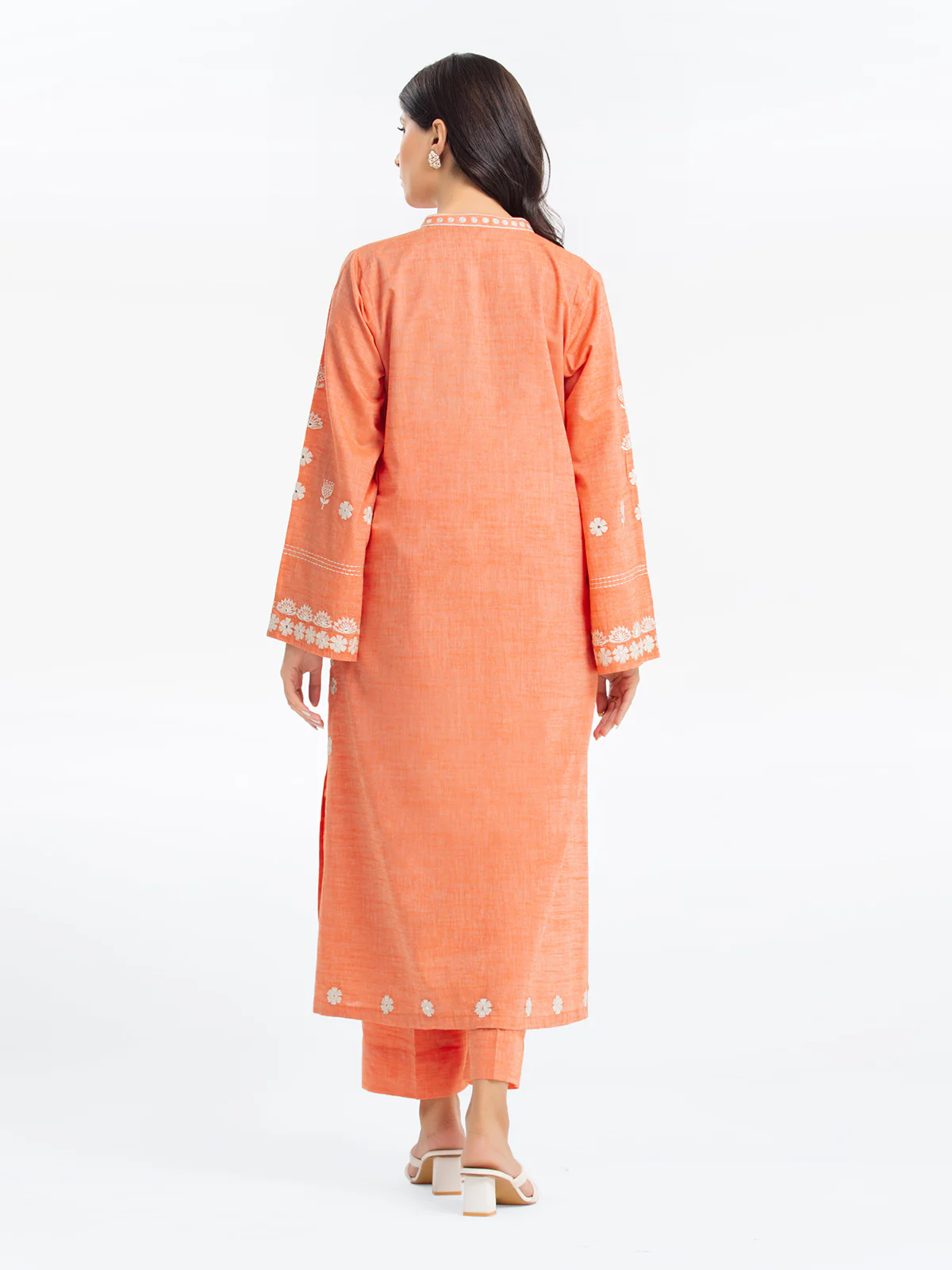 Embroidered Chambray Shirt Trouser - EWTKE24-80351ST - Image 5