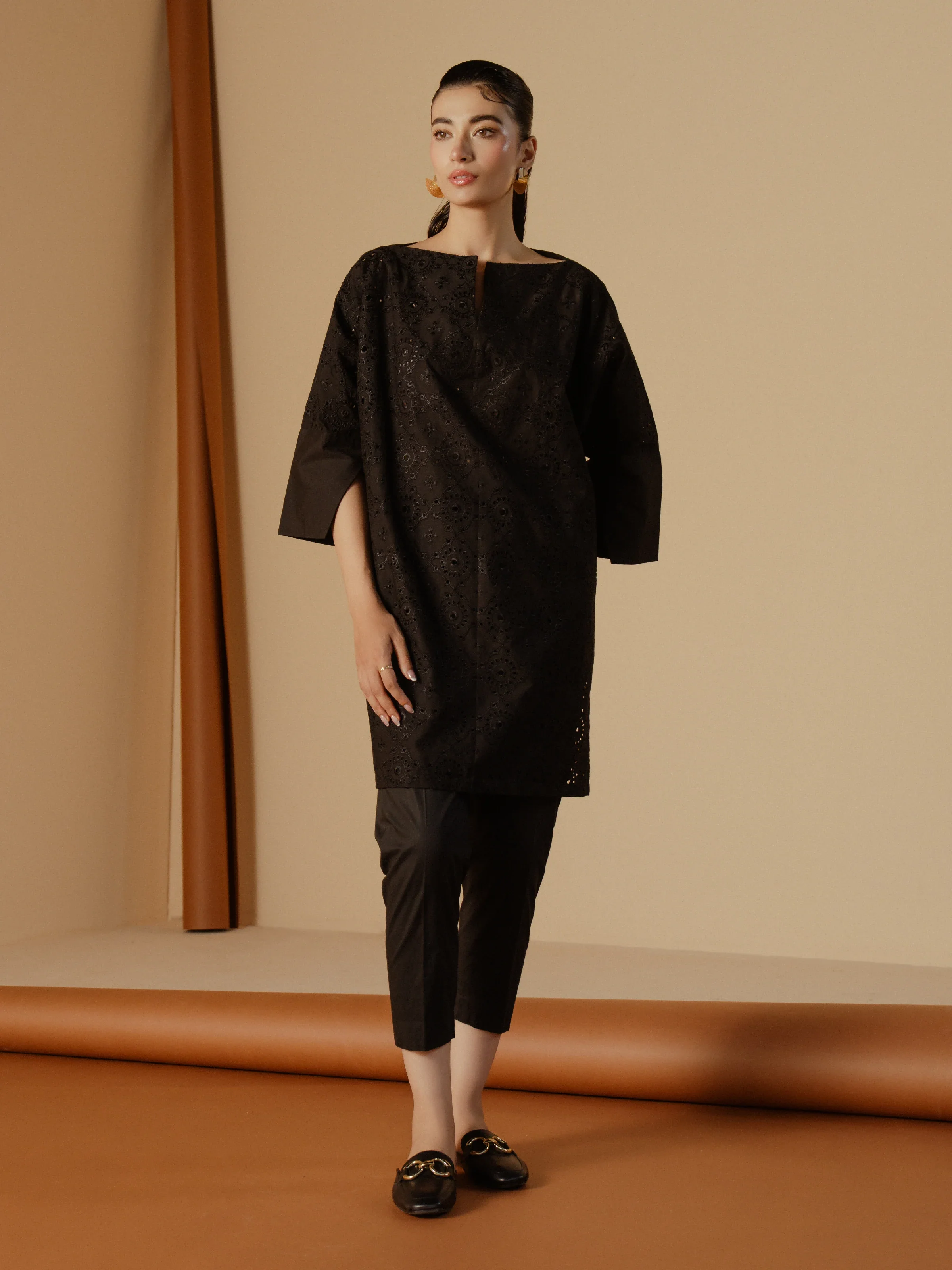 Embroidered Cotton Shirt Trouser - EWTKE24-81197ST