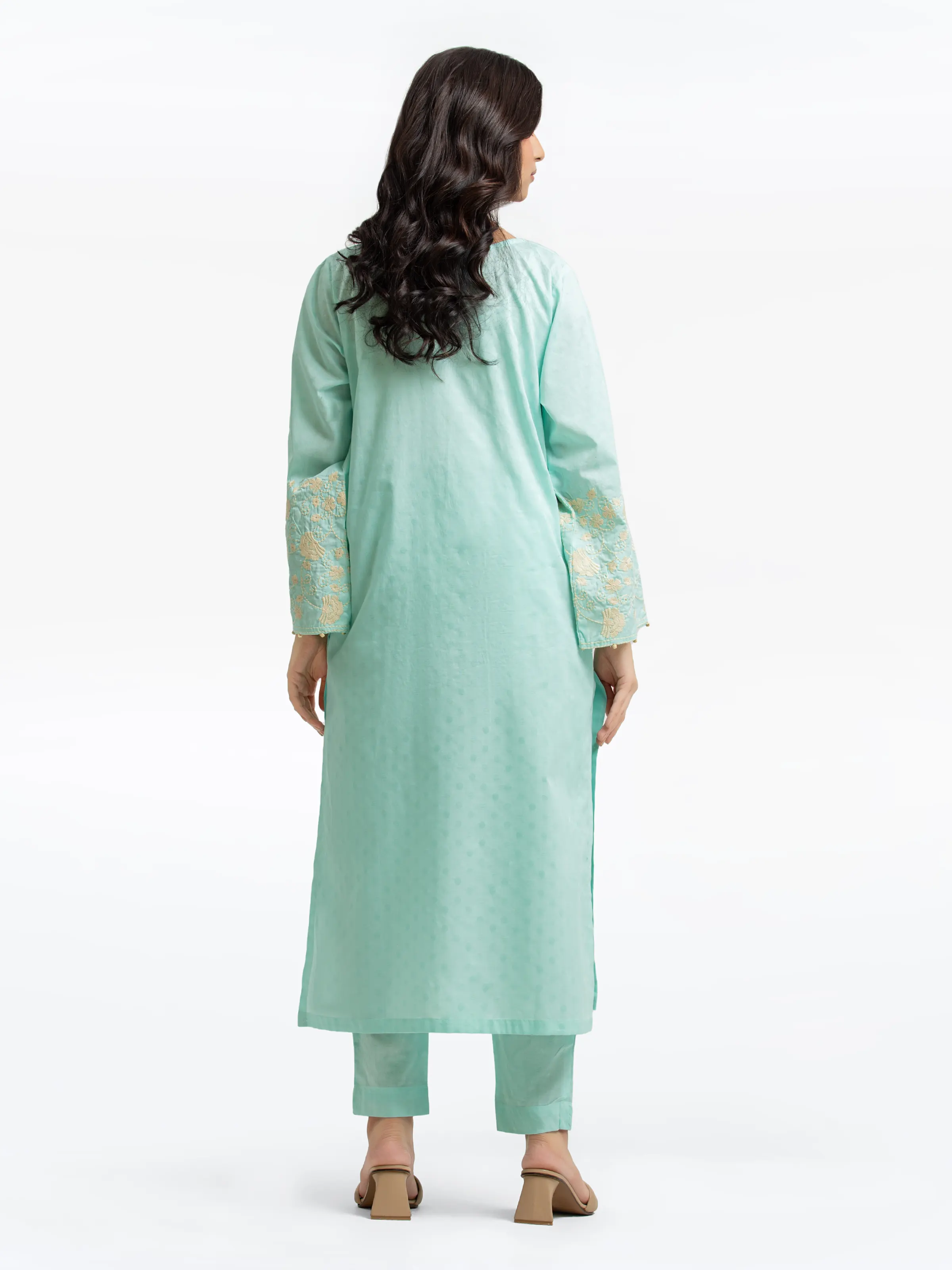 Embroidered Dobby Shirt Trouser - EWTKE24-68979ST - Image 4