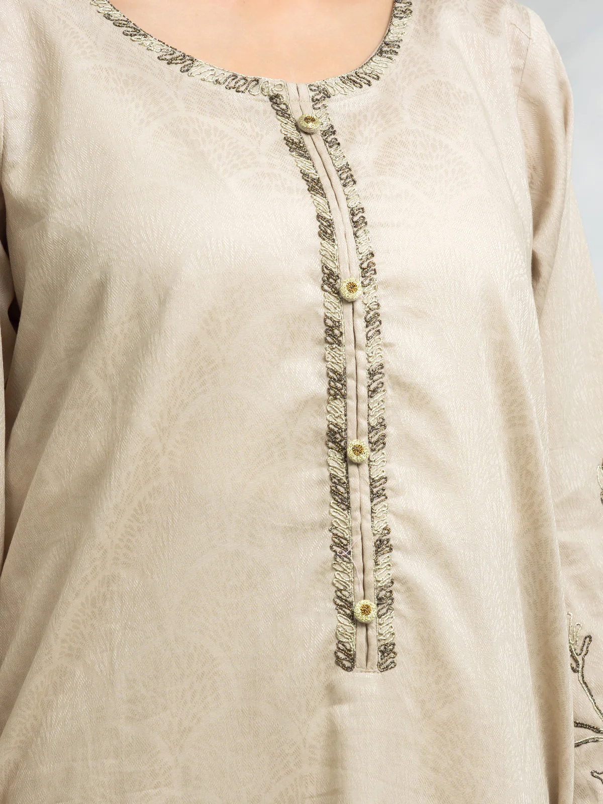 Embroidered Dobby Shirt Trouser - EWTKE24-69654ST - Image 4