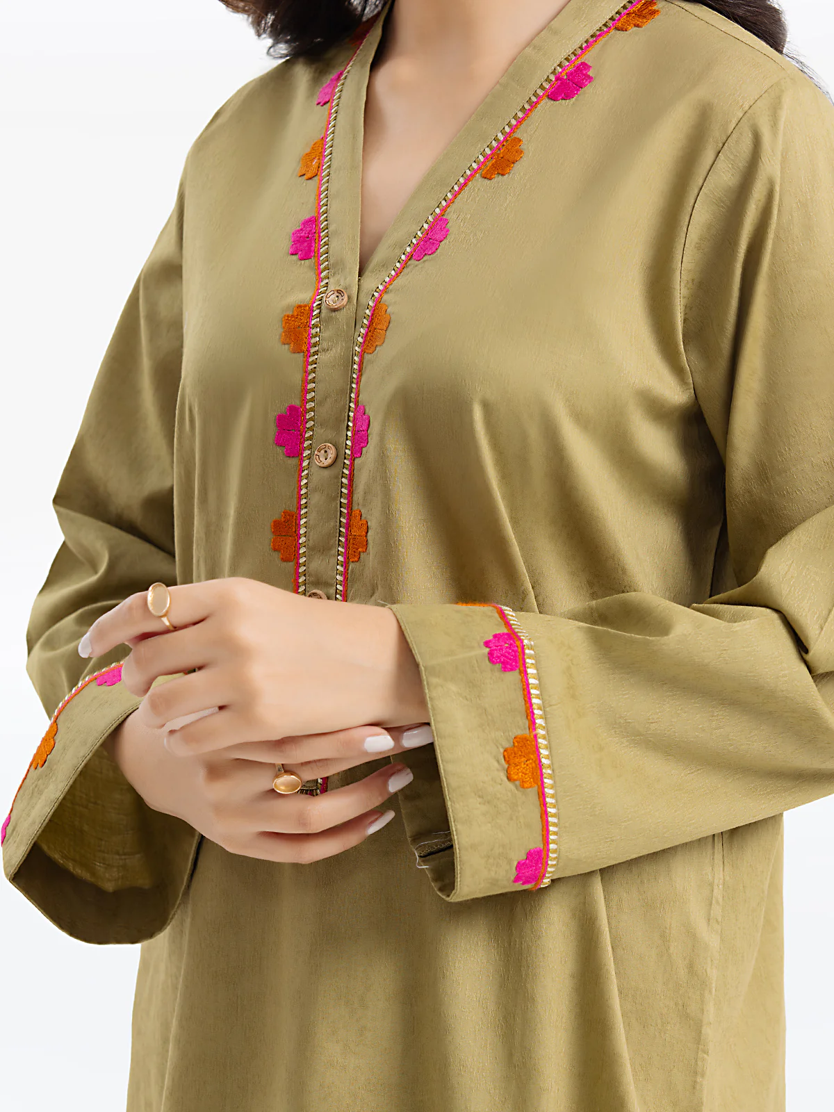 Embroidered Dobby Shirt Trouser - EWTKE24-69655ST - Image 4
