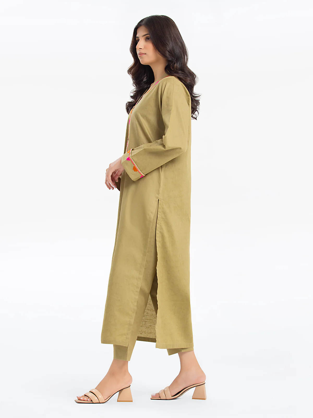 Embroidered Dobby Shirt Trouser - EWTKE24-69655ST - Image 5