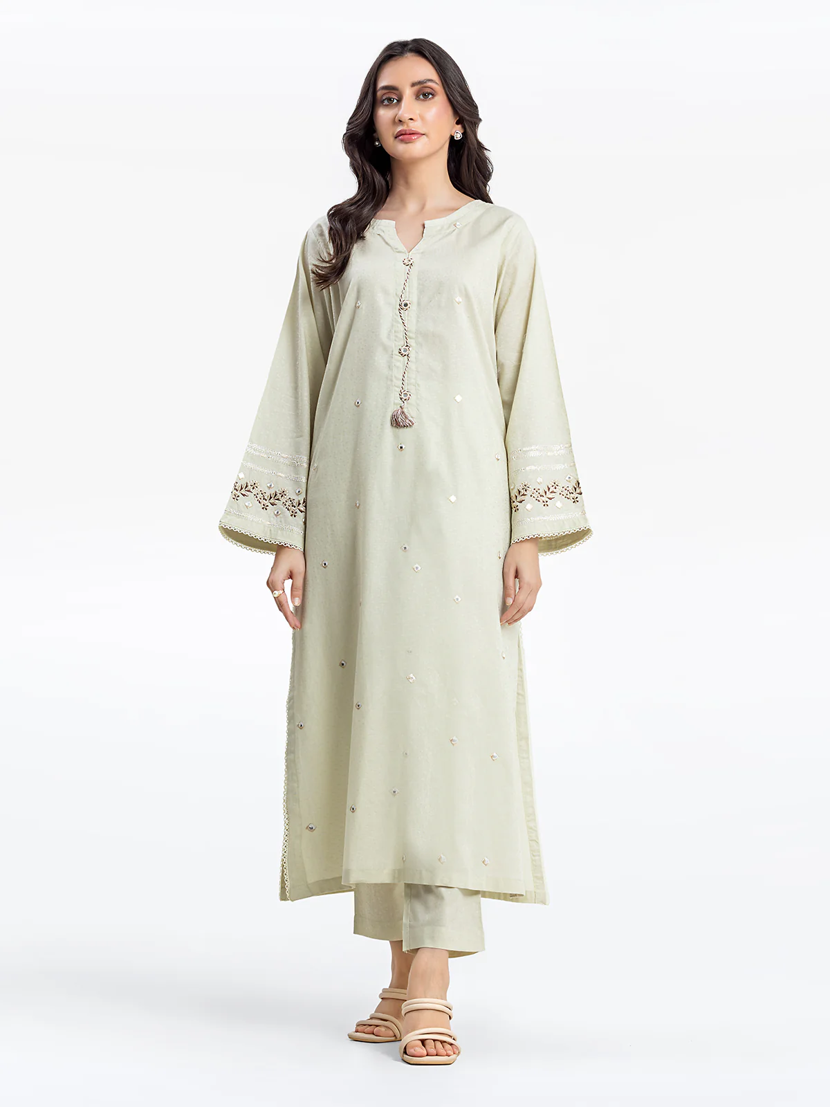 Embroidered Dobby Co-Ord Set - EWTKE24-69681ST - Image 2