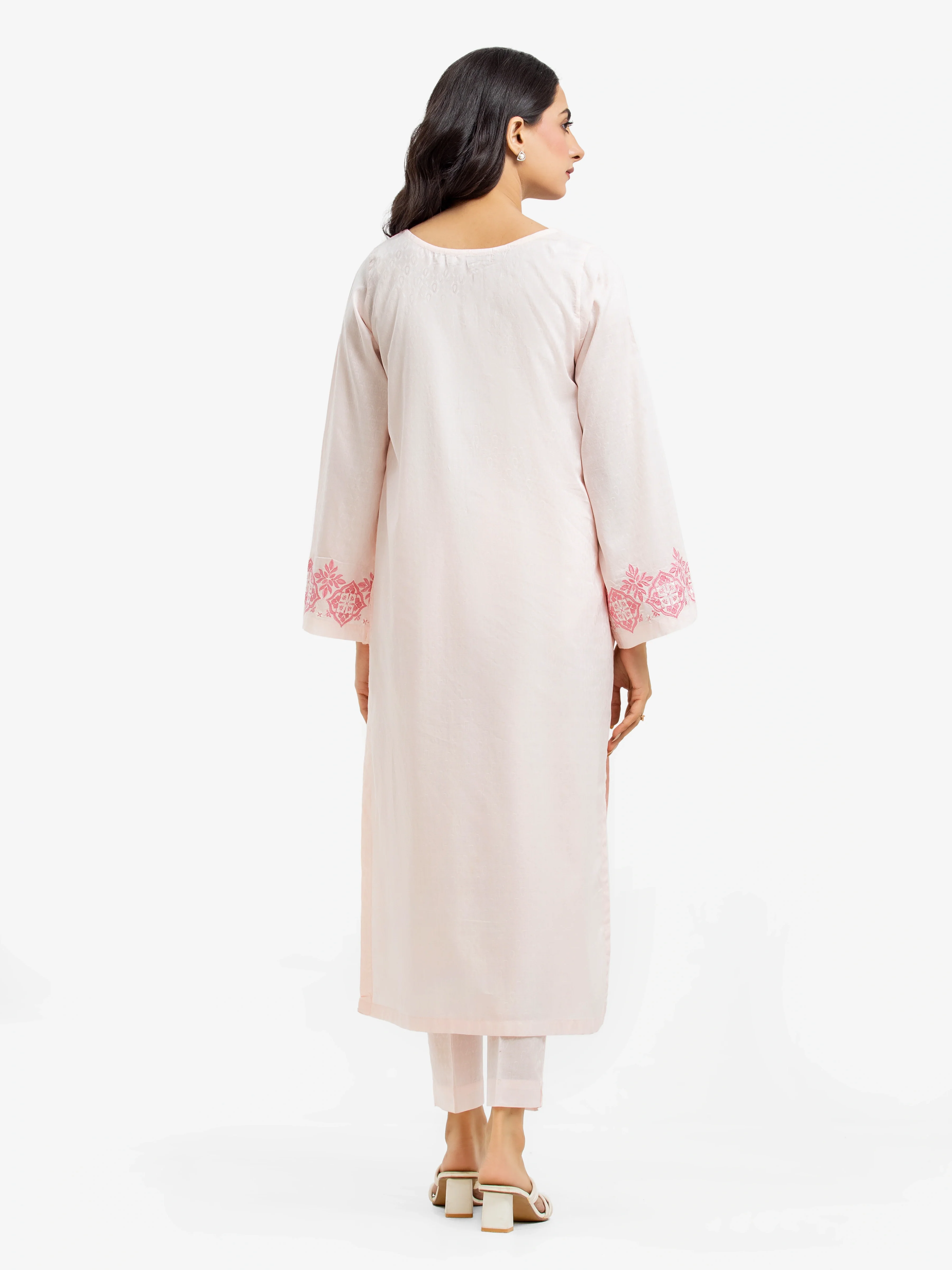 Embroidered Dobby Shirt Trouser - EWTKE24-69684ST - Image 5