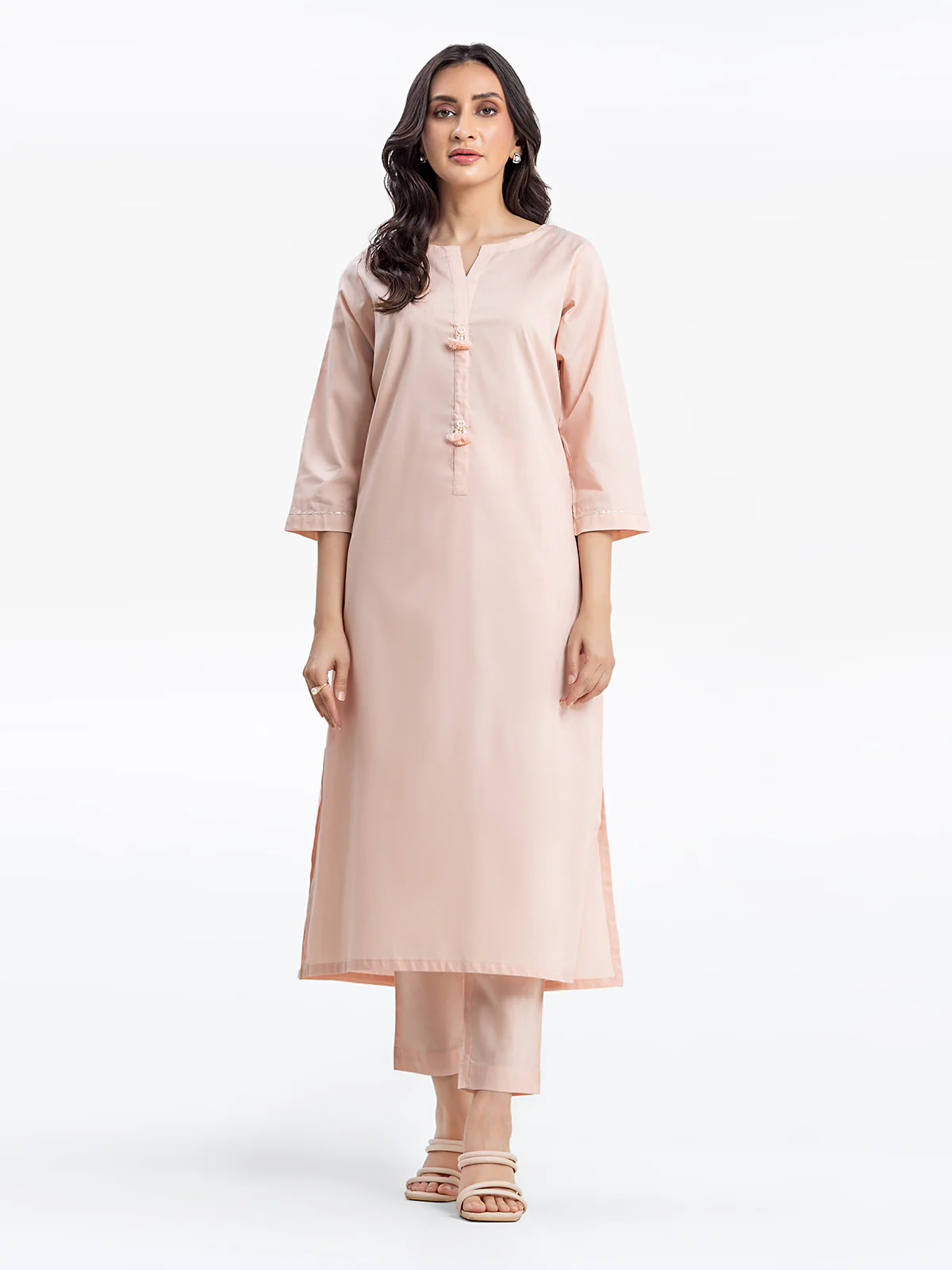 Embroidered Dobby Shirt Trouser - EWTKE24-69688ST - Image 2