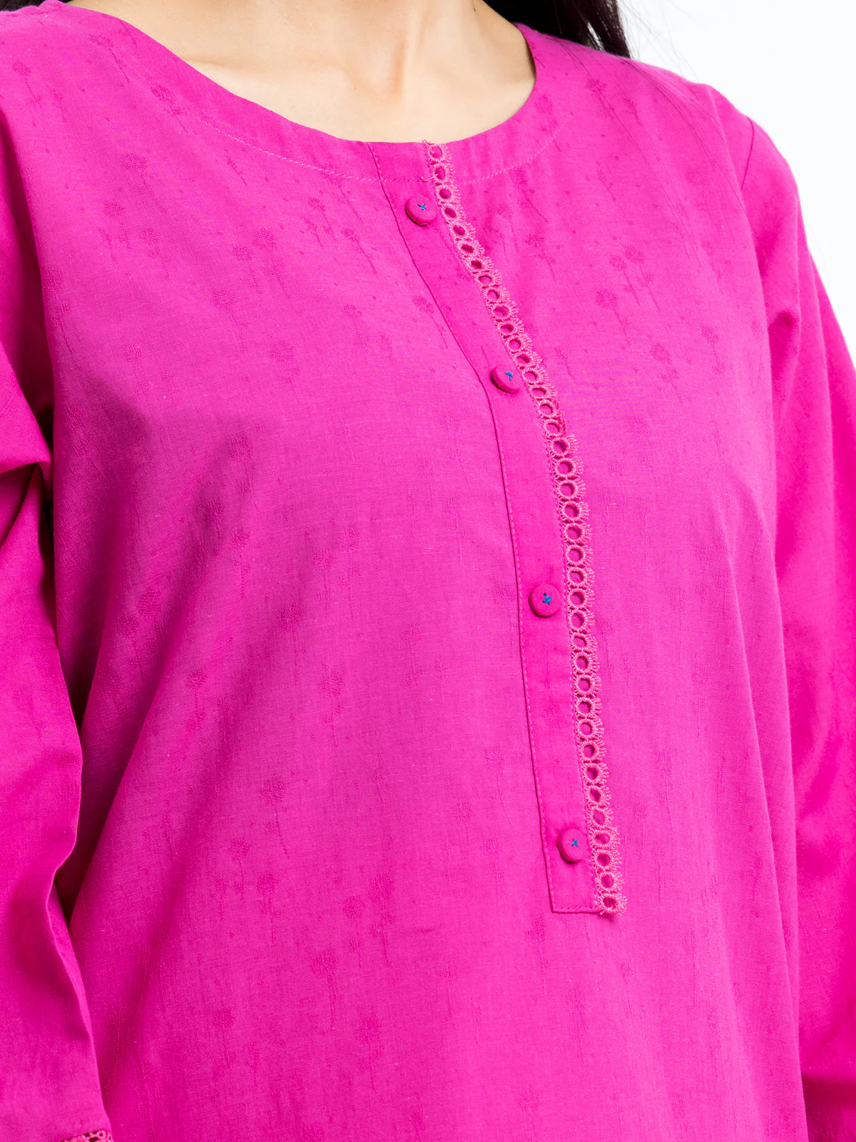 Embroidered Dobby Shirt Trouser - EWTKE24-69696ST - Image 3