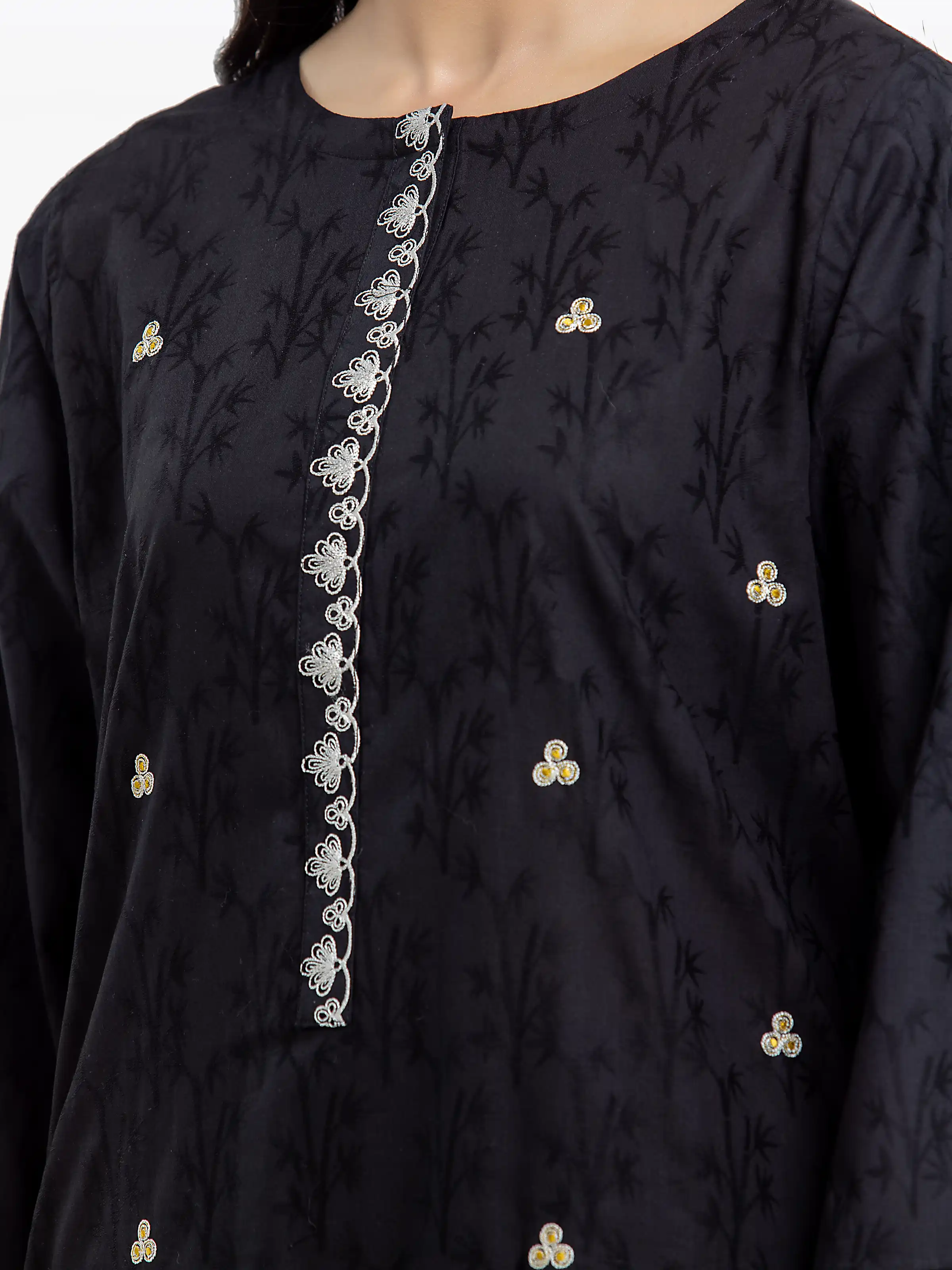 Embroidered Dobby Shirt Trouser - EWTKE24-80106ST - Image 3