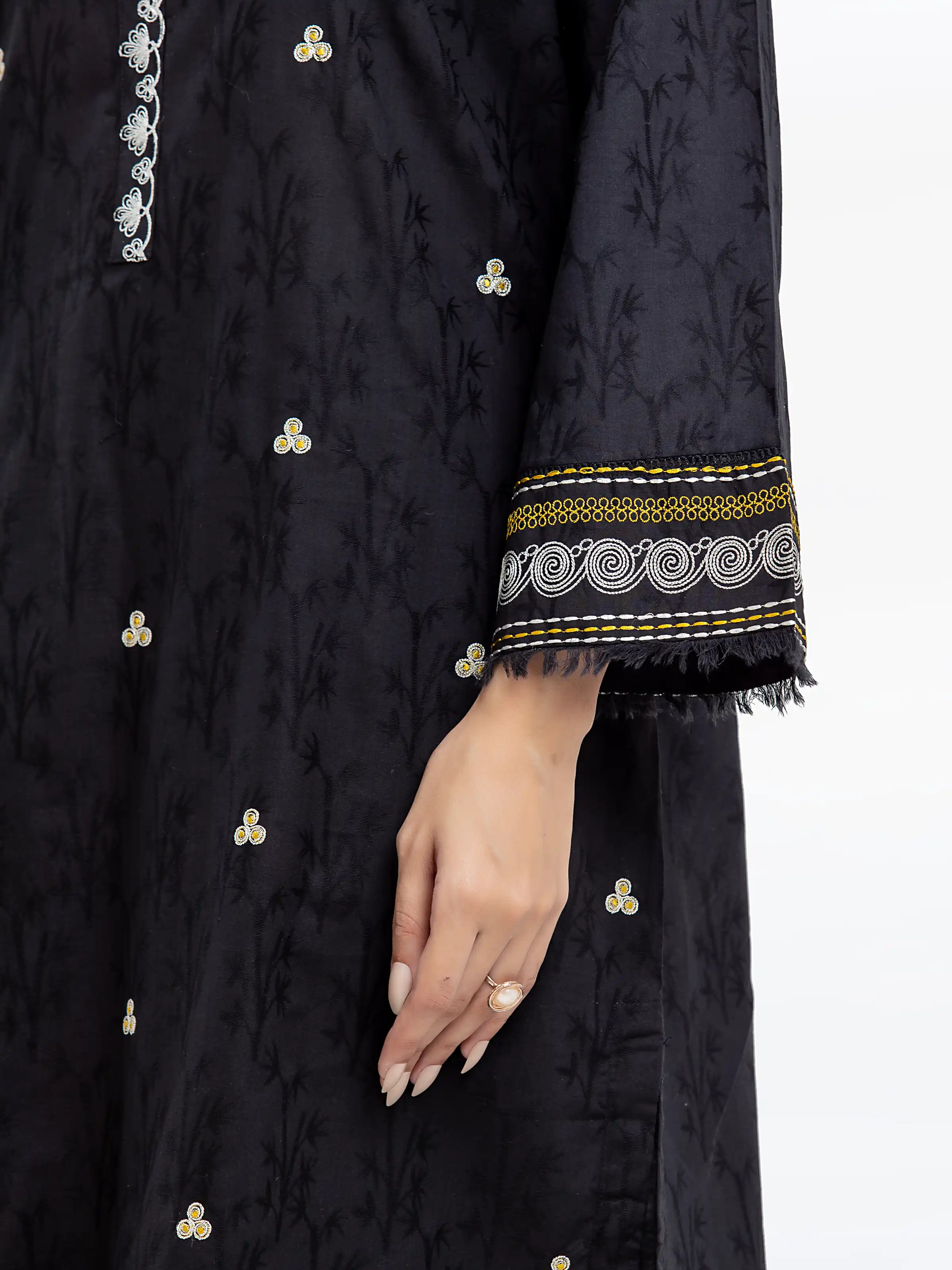Embroidered Dobby Shirt Trouser - EWTKE24-80106ST - Image 4