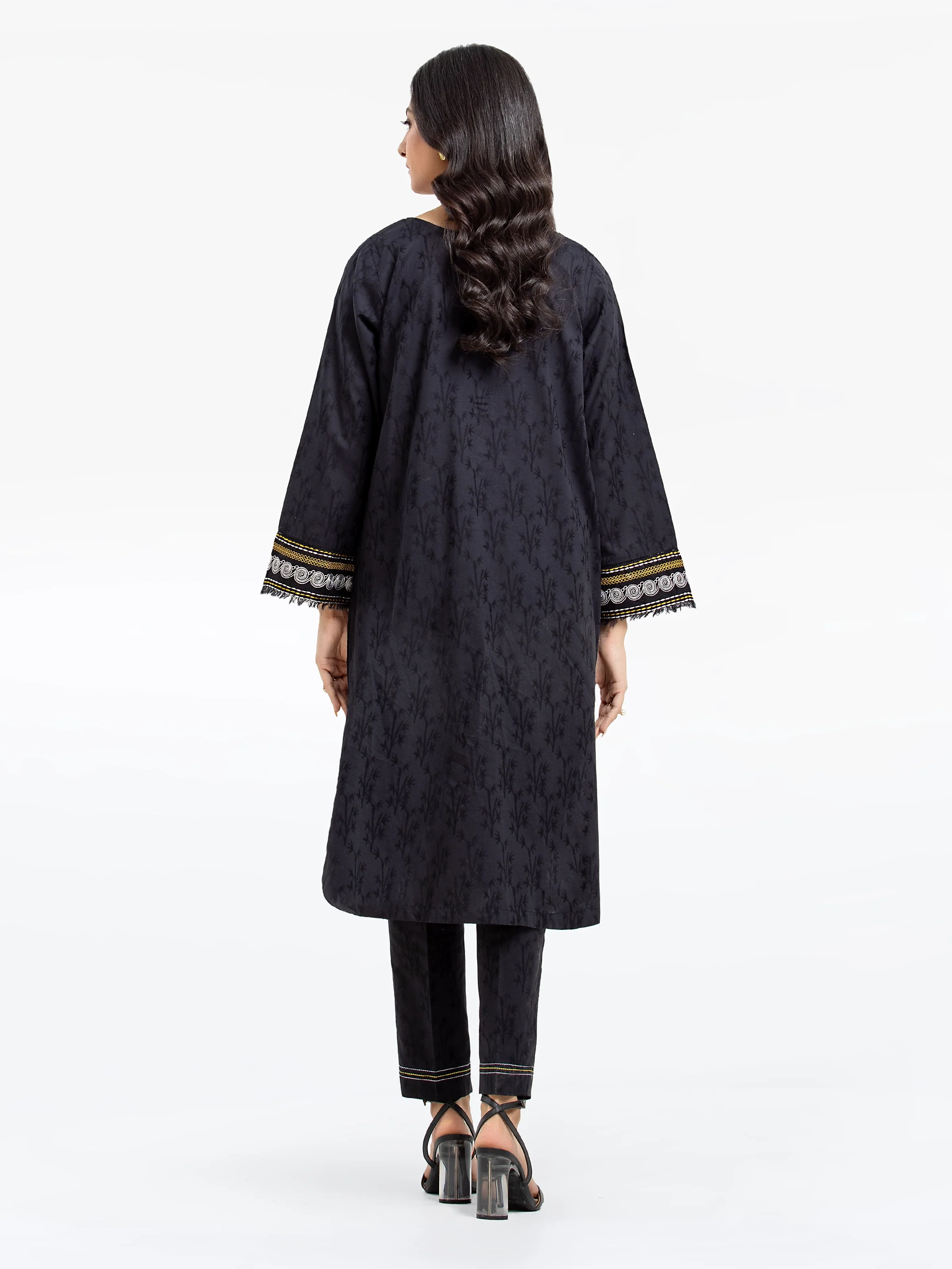 Embroidered Dobby Shirt Trouser - EWTKE24-80106ST - Image 5