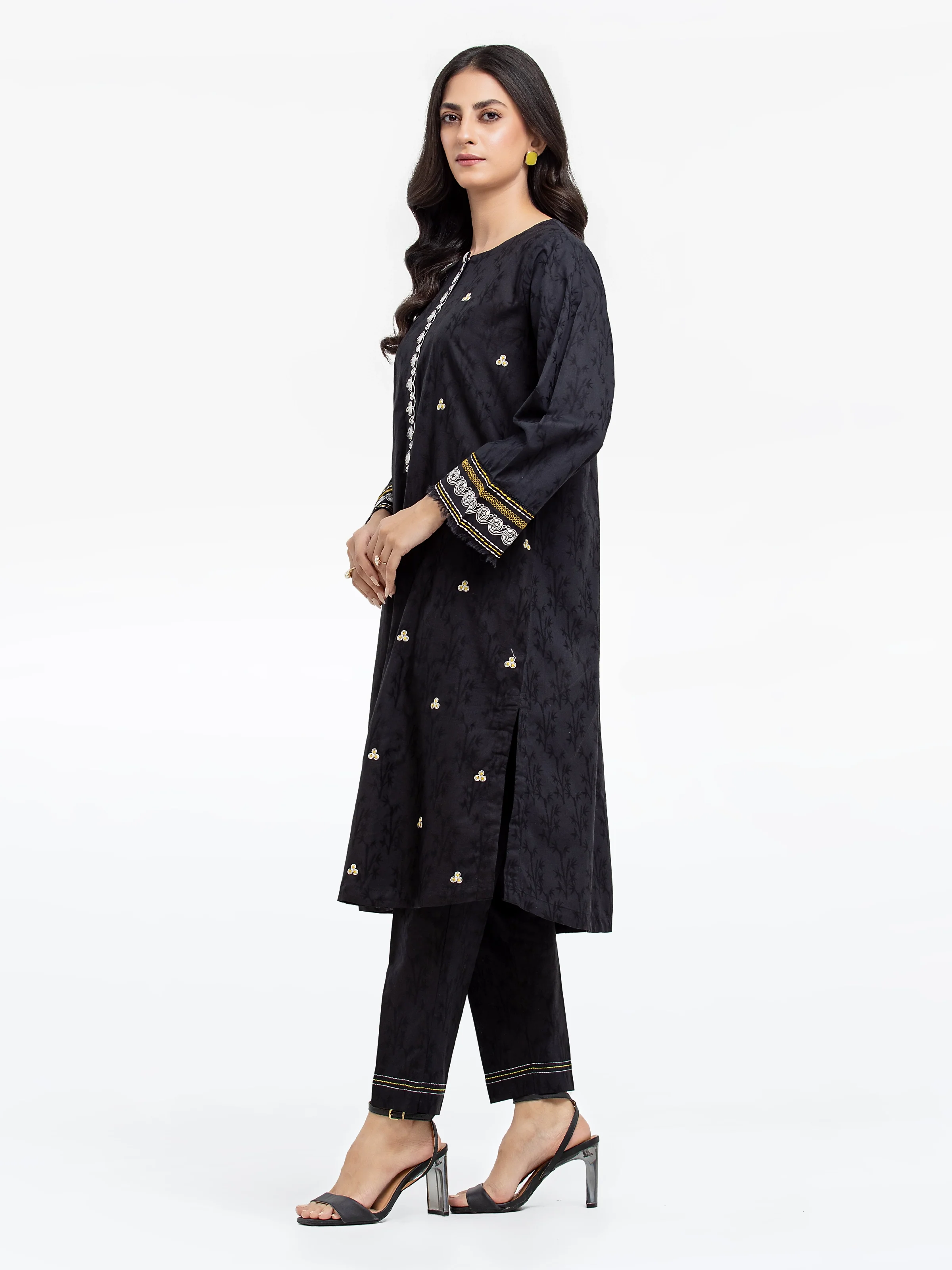 Embroidered Dobby Shirt Trouser - EWTKE24-80106ST - Image 6