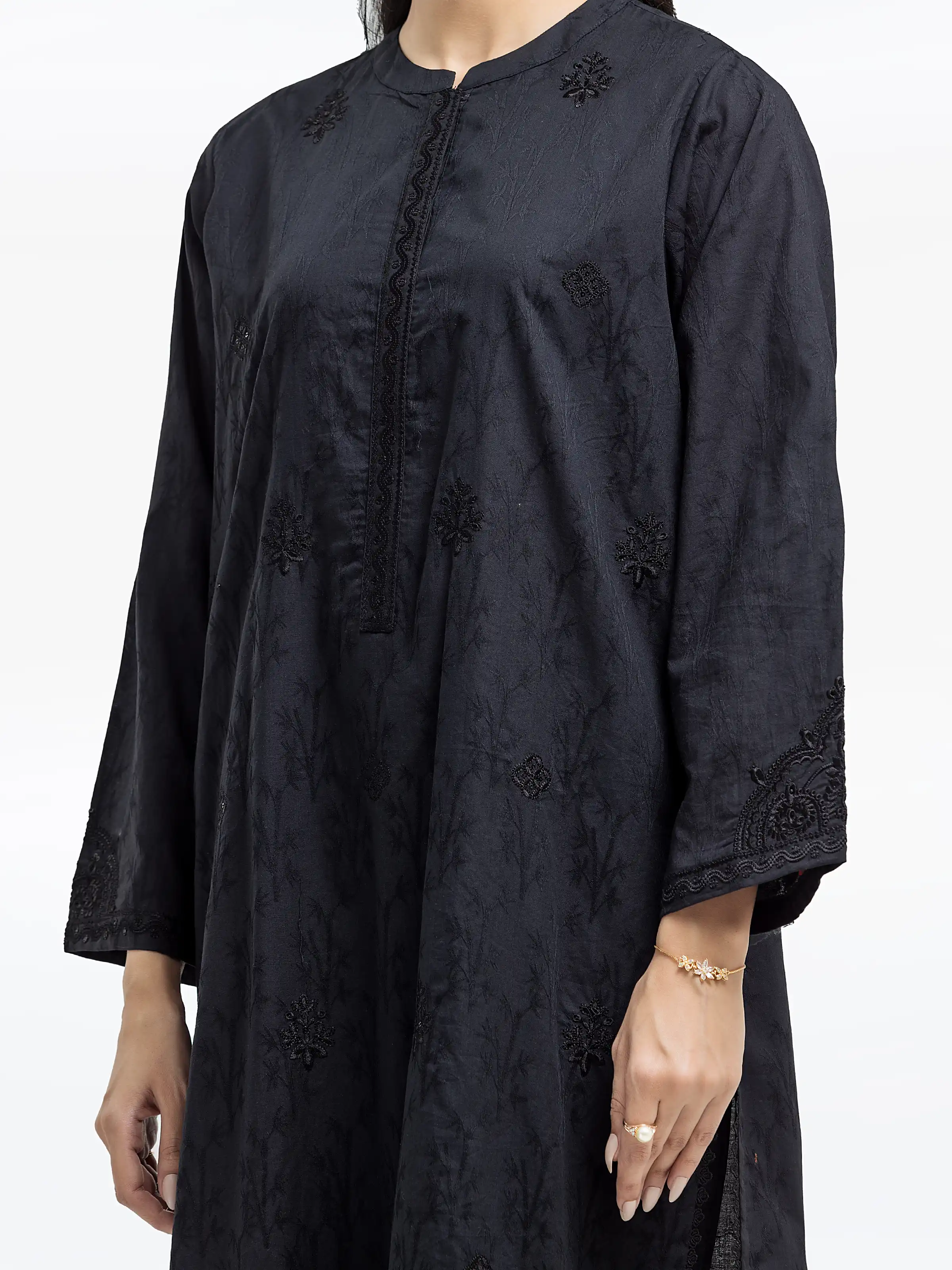 Embroidered Dobby Shirt Trouser - EWTKE24-80114ST - Image 2