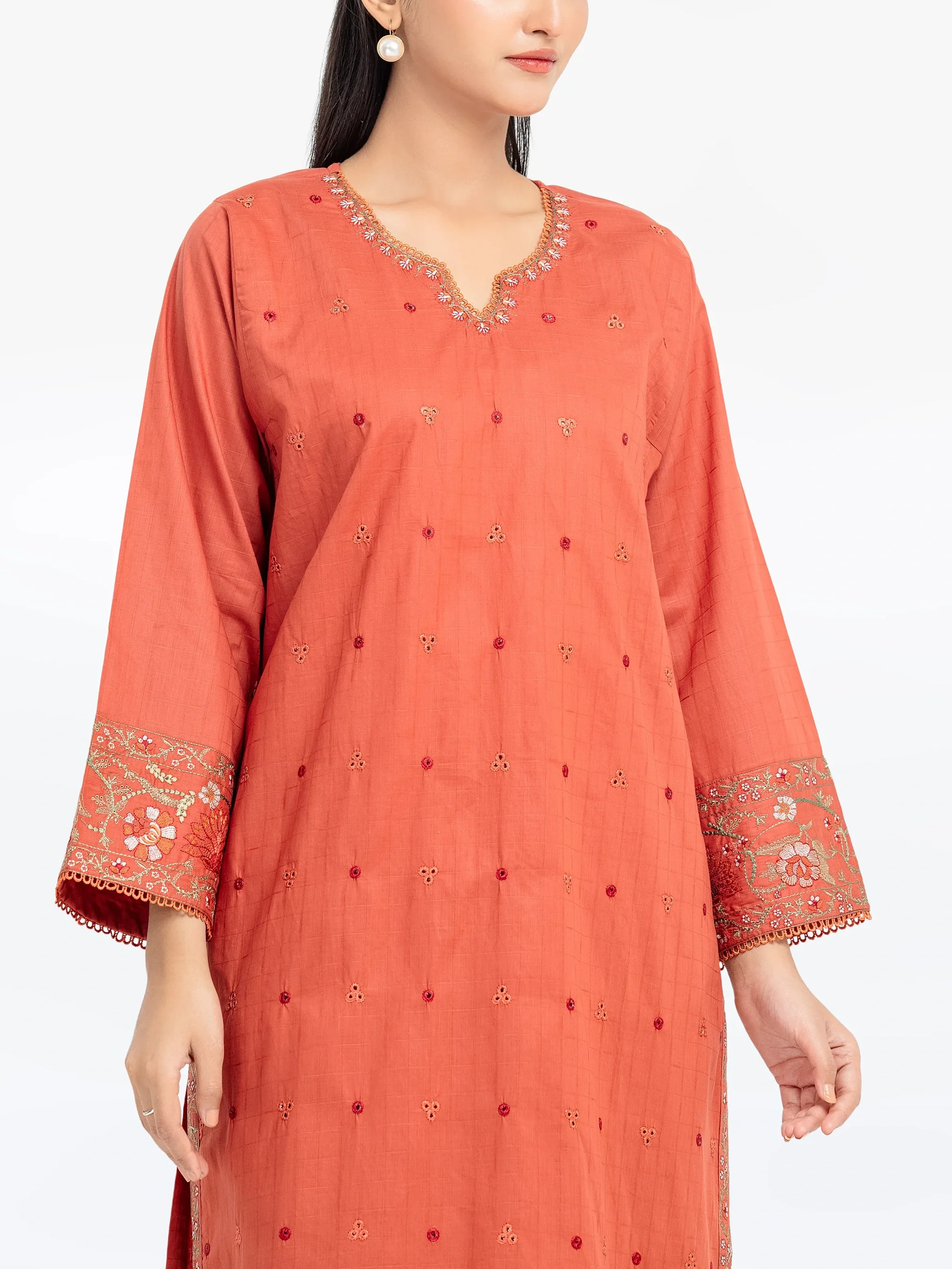 Embroidered Dobby Shirt Trouser - EWTKE24-80126ST - Image 2