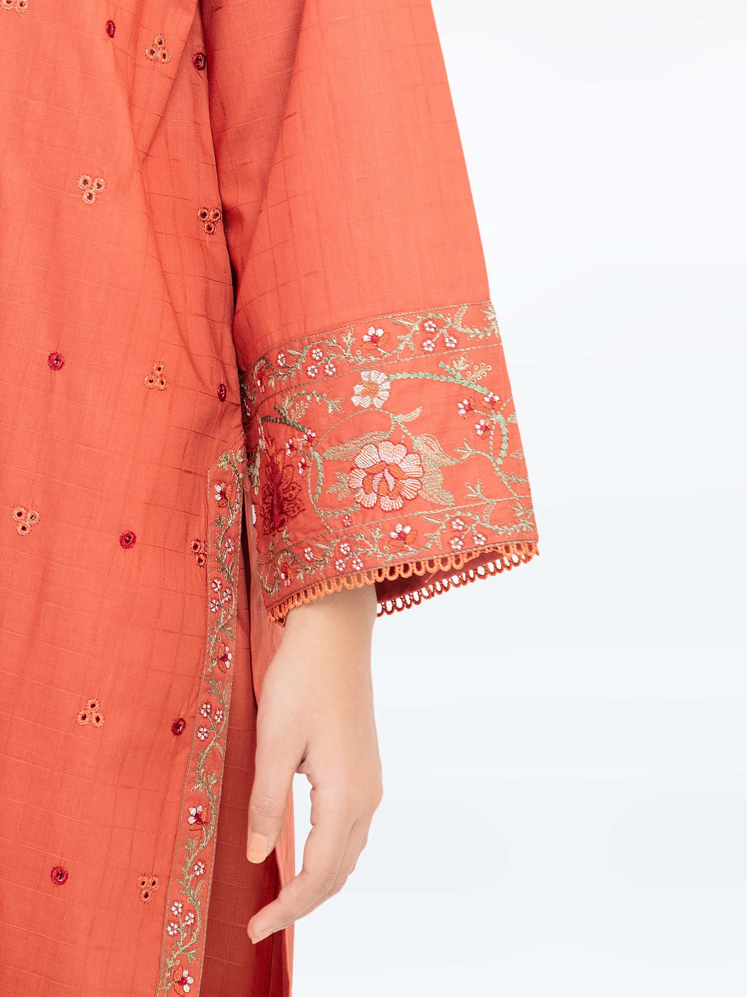 Embroidered Dobby Shirt Trouser - EWTKE24-80126ST - Image 4
