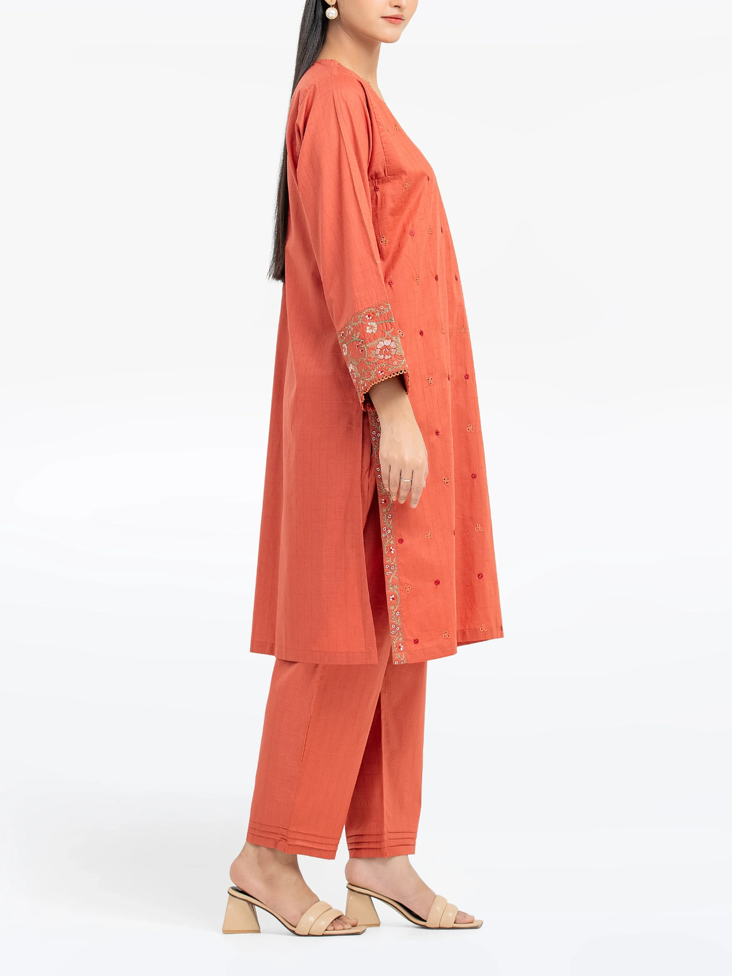 Embroidered Dobby Shirt Trouser - EWTKE24-80126ST - Image 5