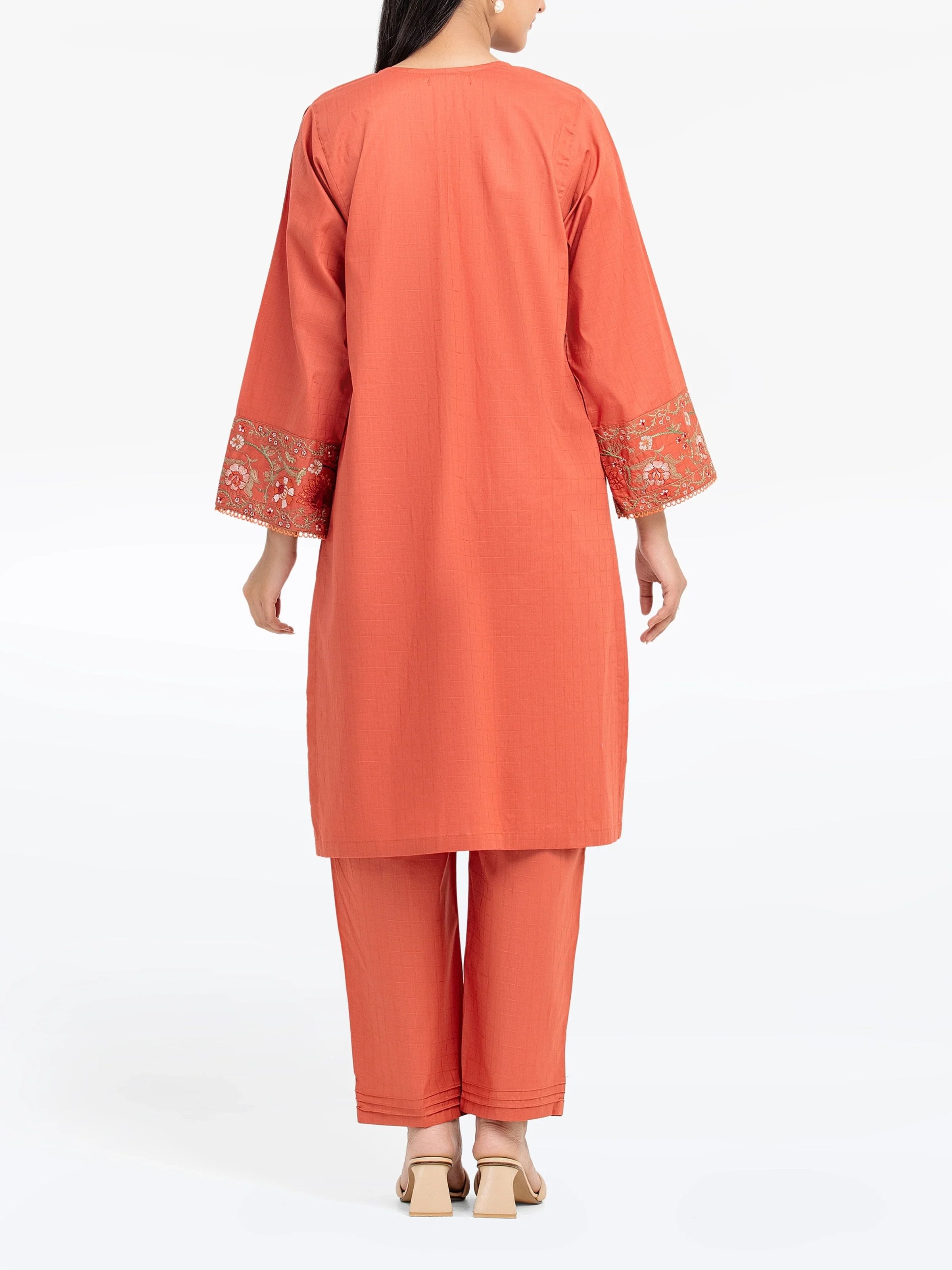 Embroidered Dobby Shirt Trouser - EWTKE24-80126ST - Image 6