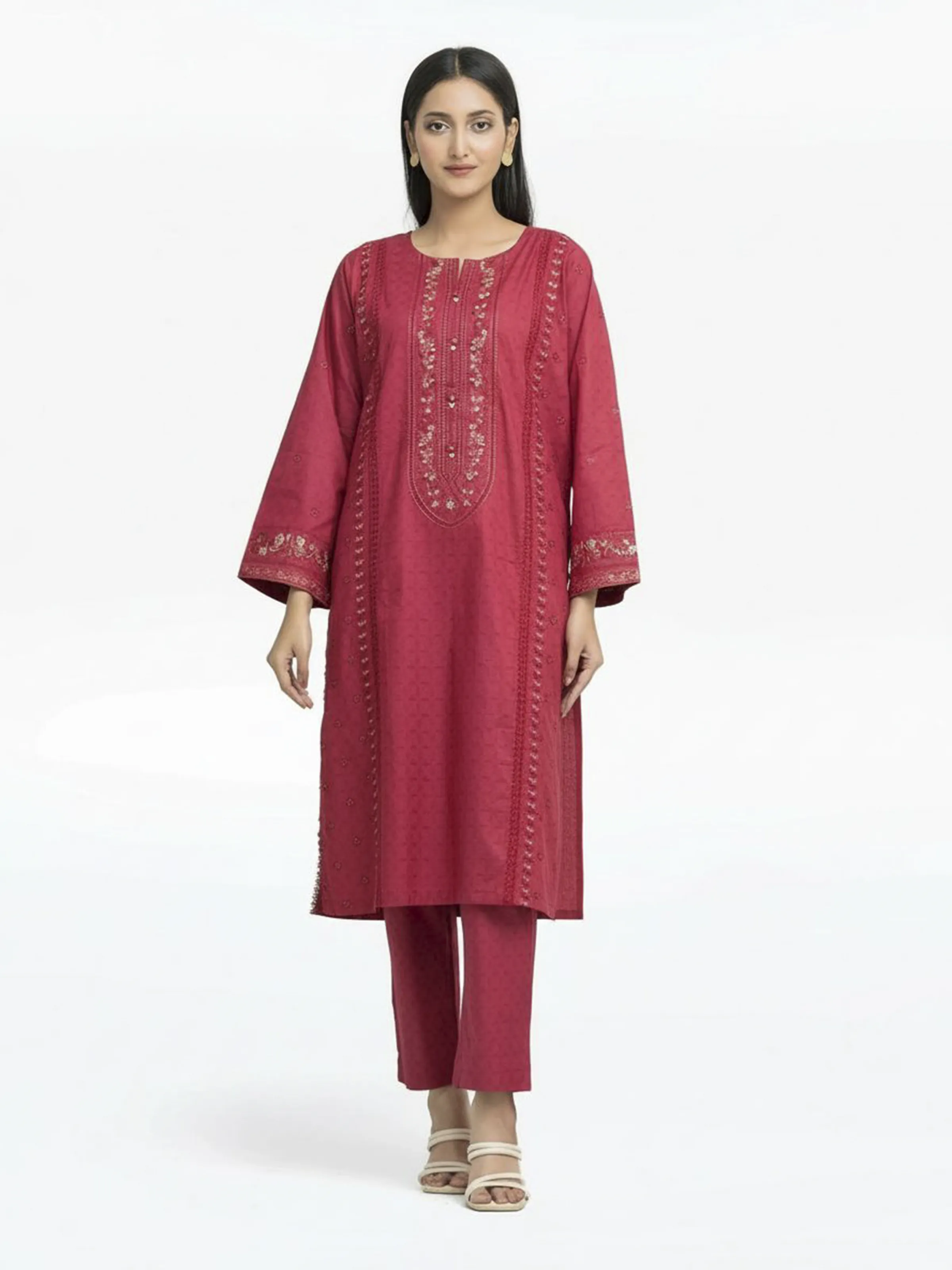 Pret Embroidered Dobby Shirt Trouser - EWTKE24-81341ST