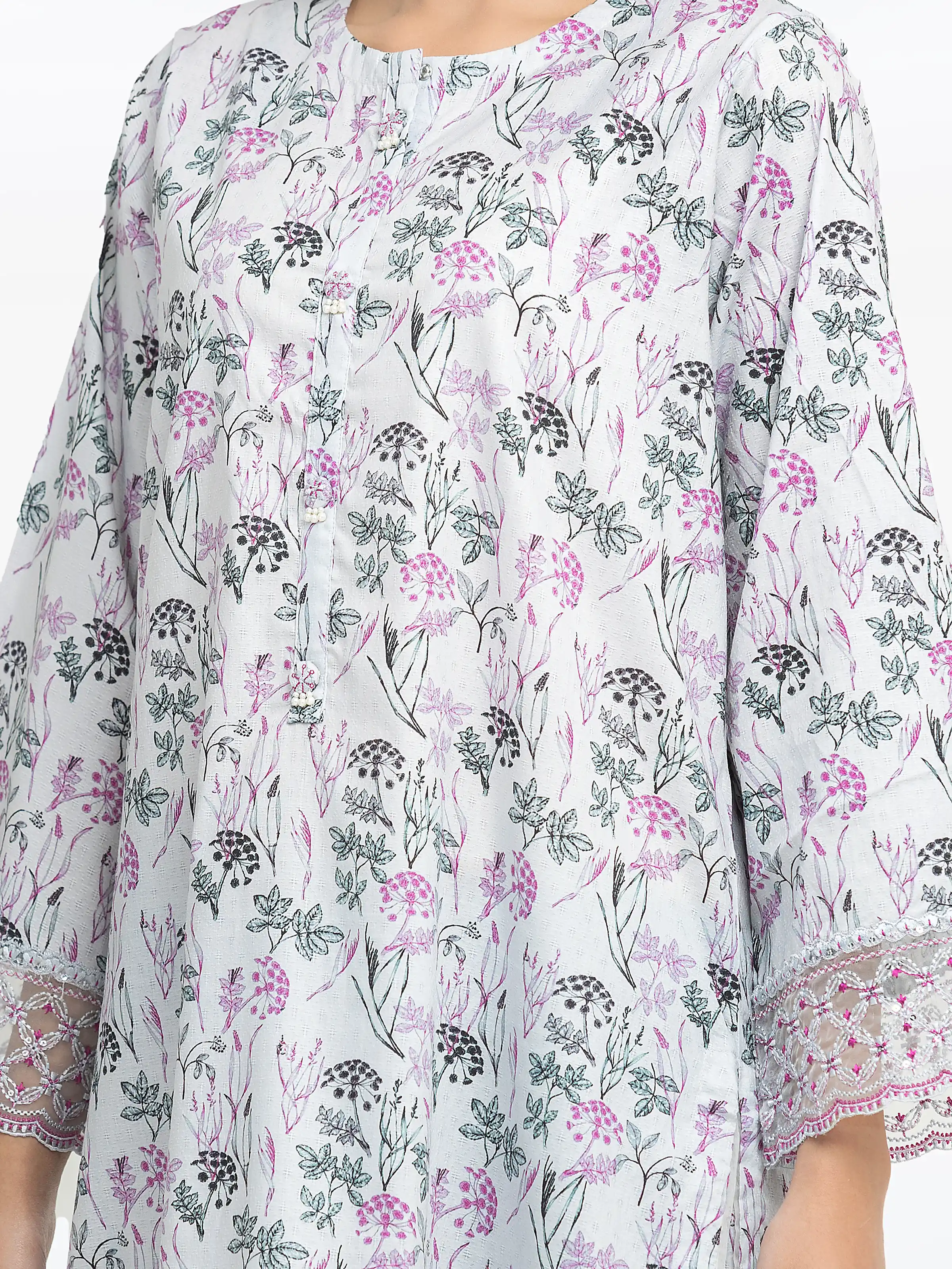 Embroidered Dobby Co-Ord Set - EWTKE24-81345ST - Image 3
