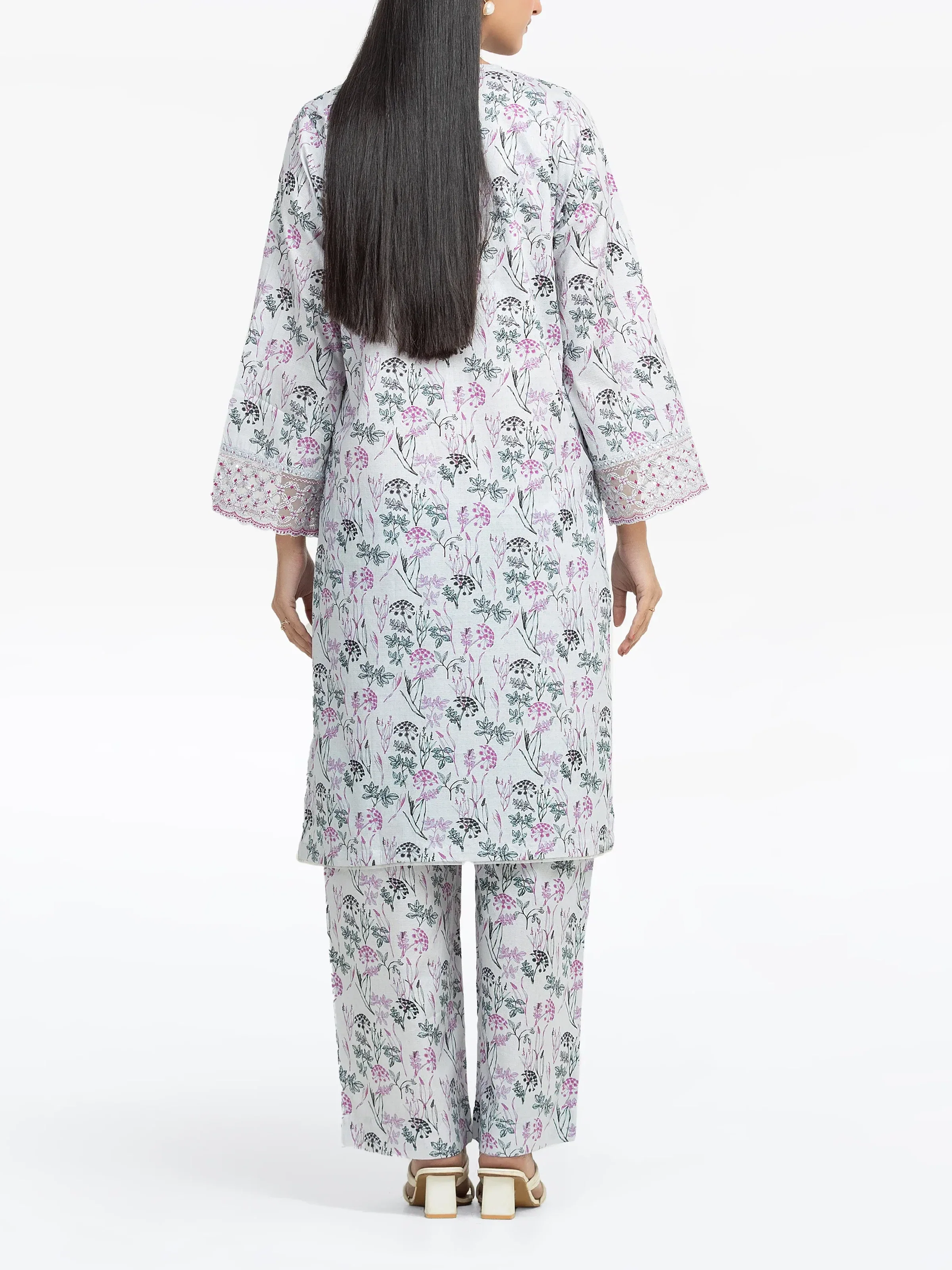 Embroidered Dobby Co-Ord Set - EWTKE24-81345ST - Image 6