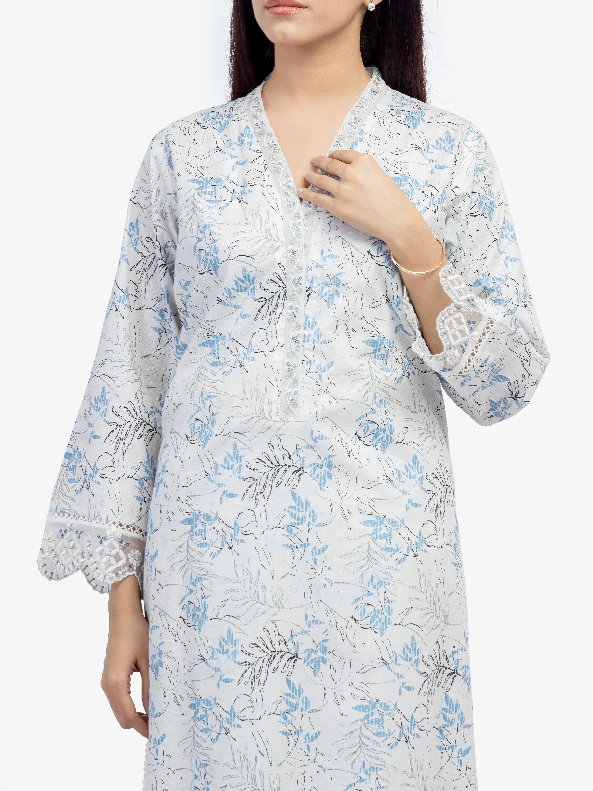 Embroidered Dobby Co-Ord Set - EWTKE24-81346ST - Image 2