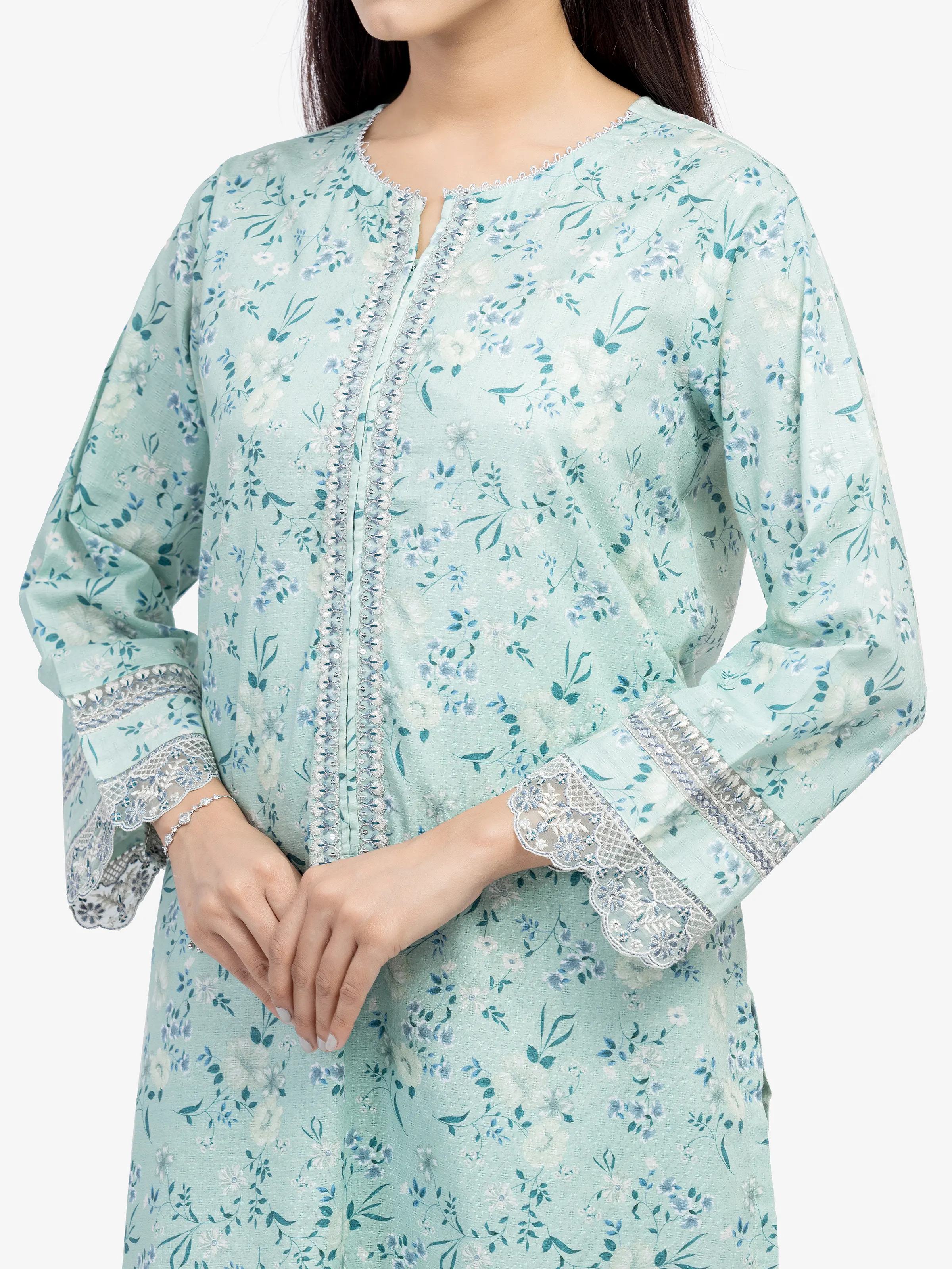 Embroidered Dobby Co-Ord Set - EWTKE24-81349ST - Image 3