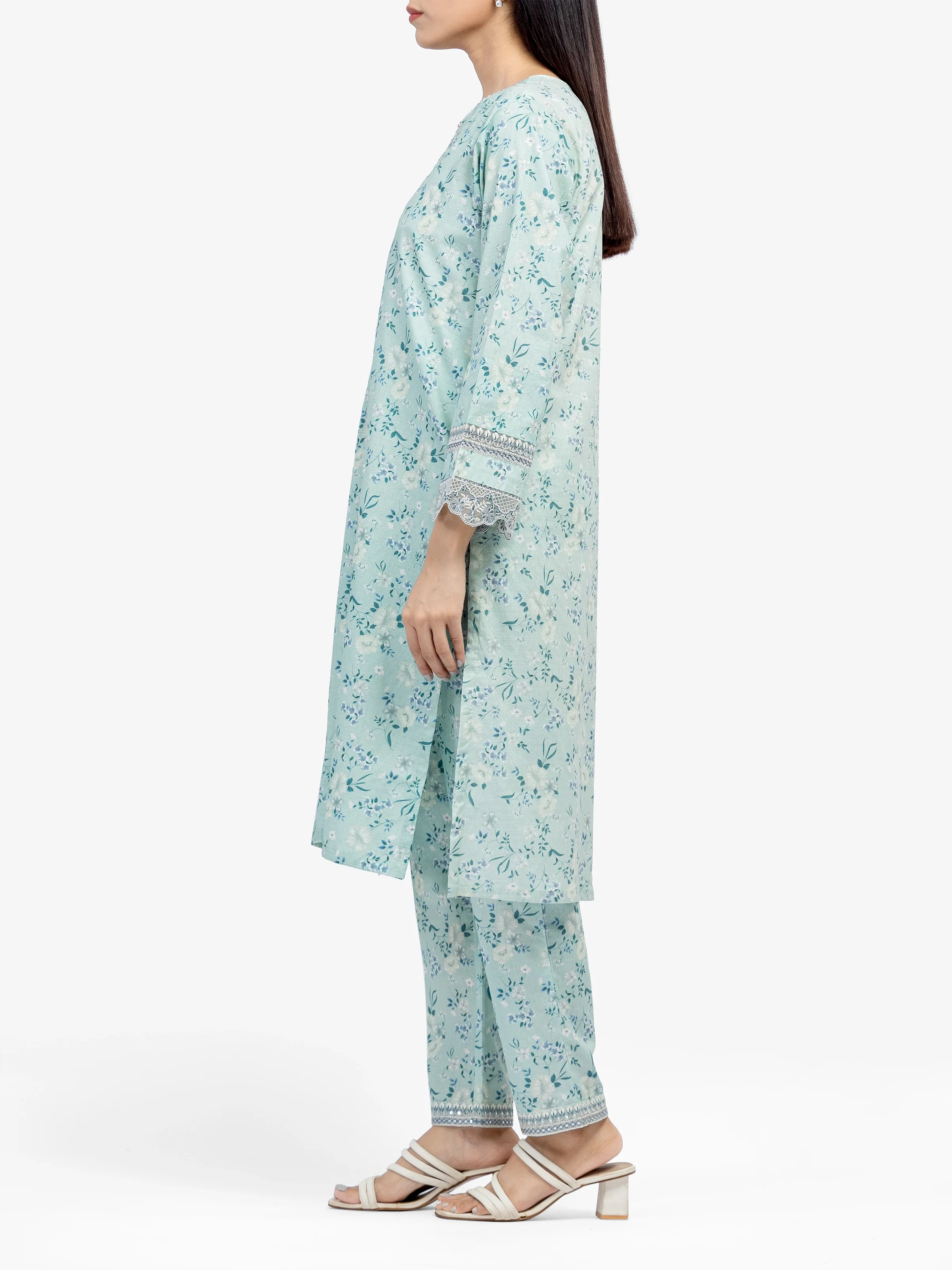 Embroidered Dobby Co-Ord Set - EWTKE24-81349ST - Image 4