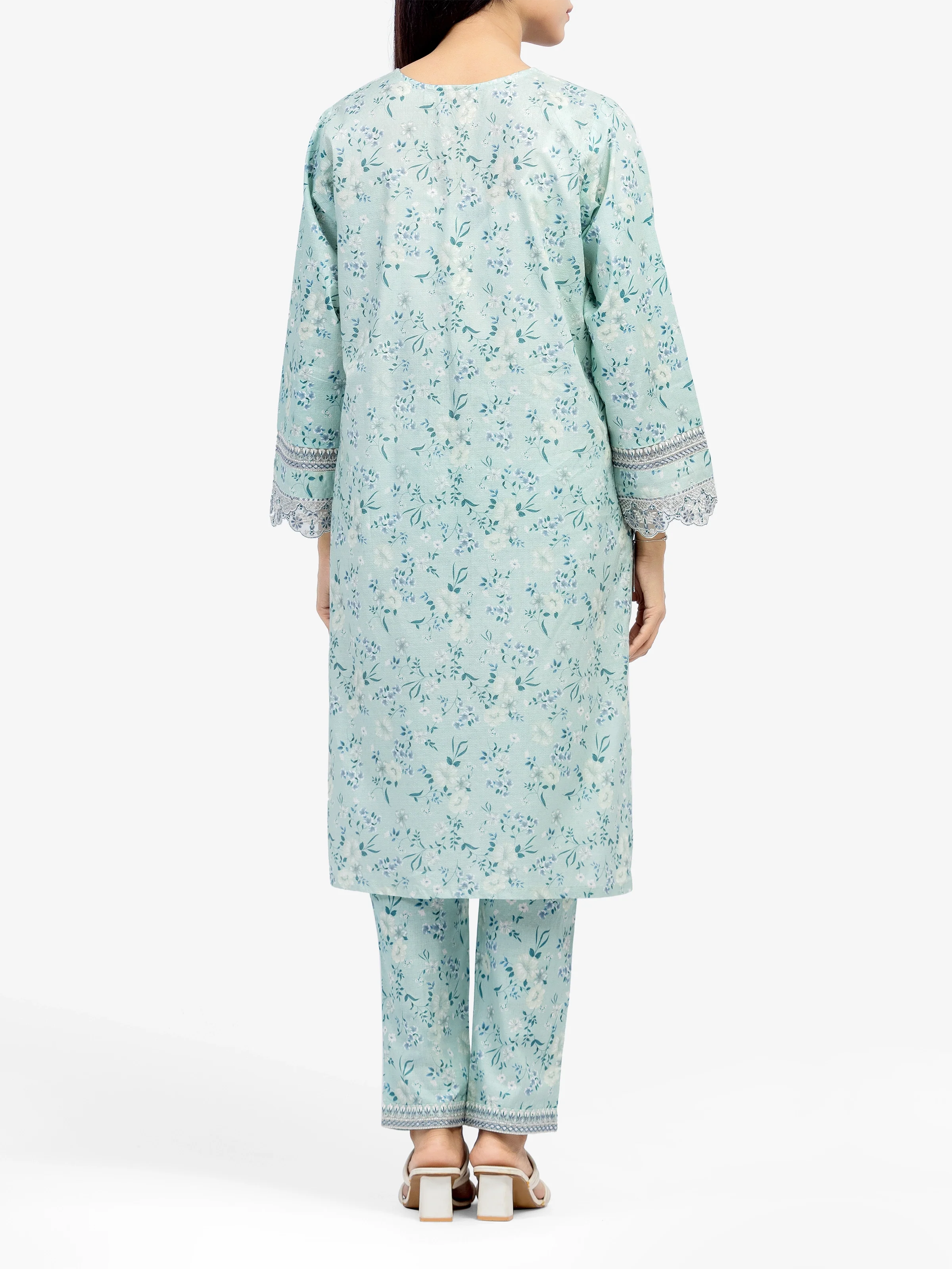 Embroidered Dobby Co-Ord Set - EWTKE24-81349ST - Image 5