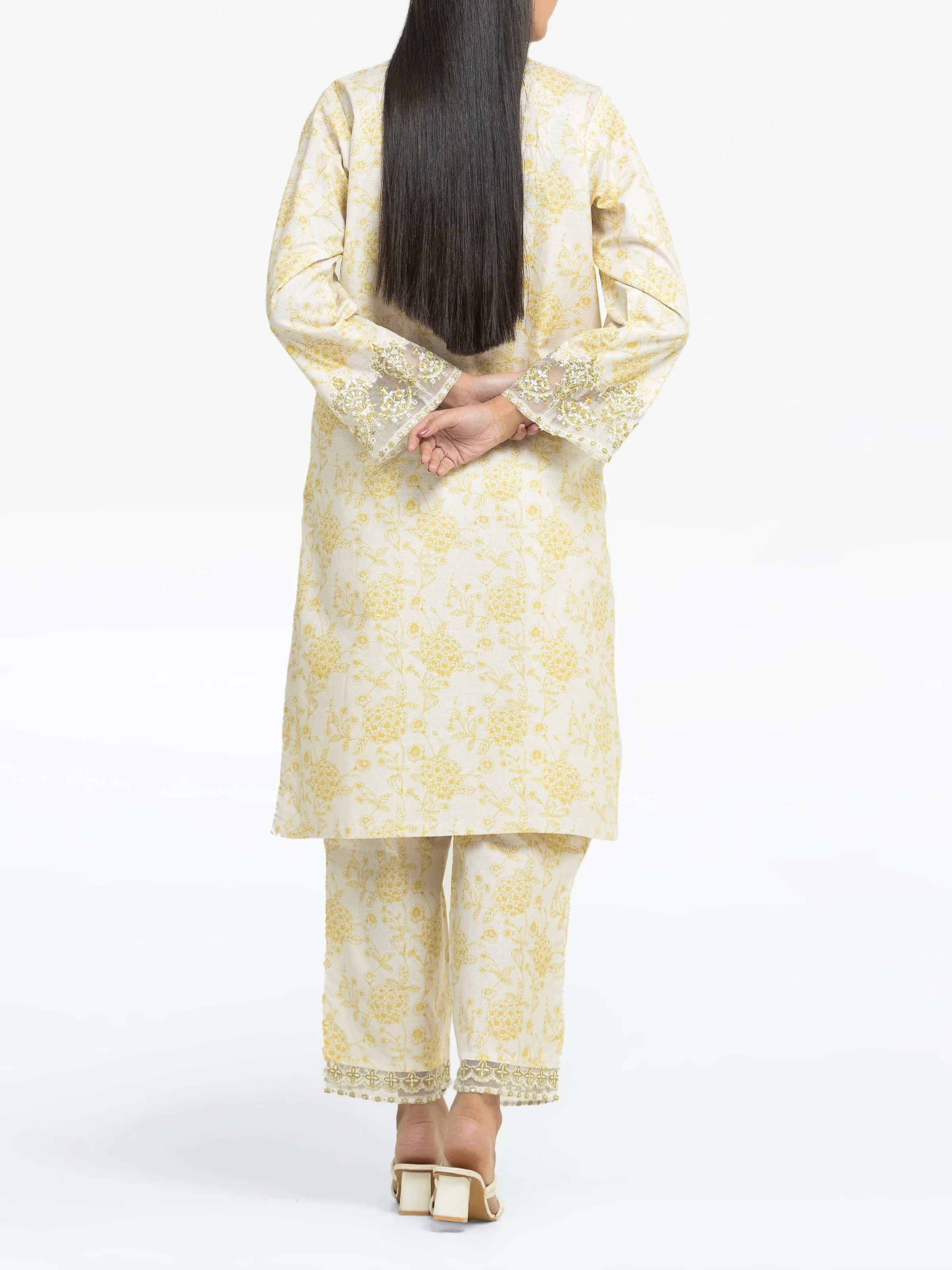 Embroidered Dobby Co-Ord Set - EWTKE24-81351ST - Image 6