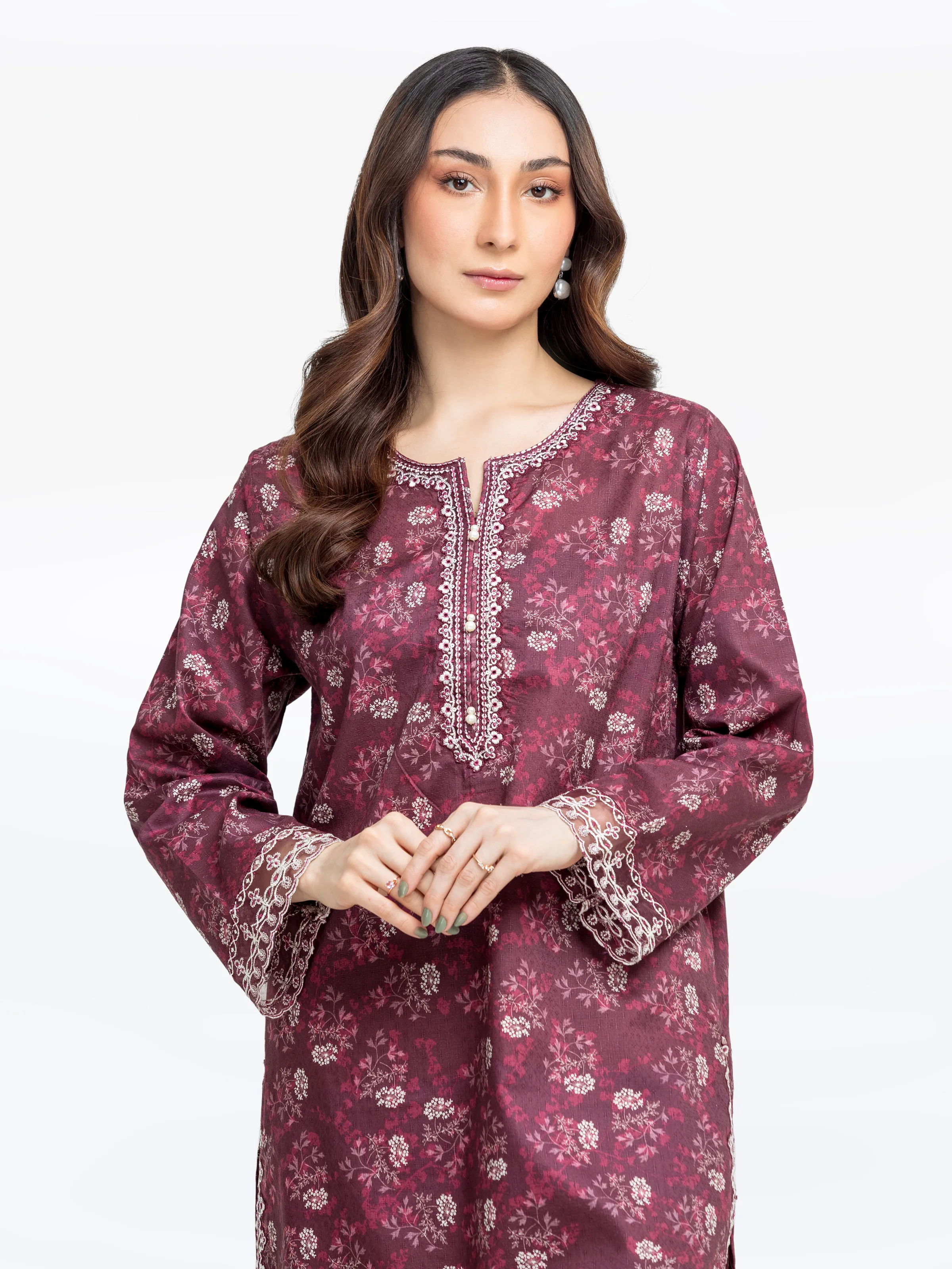 Embroidered Dobby Co-Ord Set - EWTKE24-81352ST - Image 2