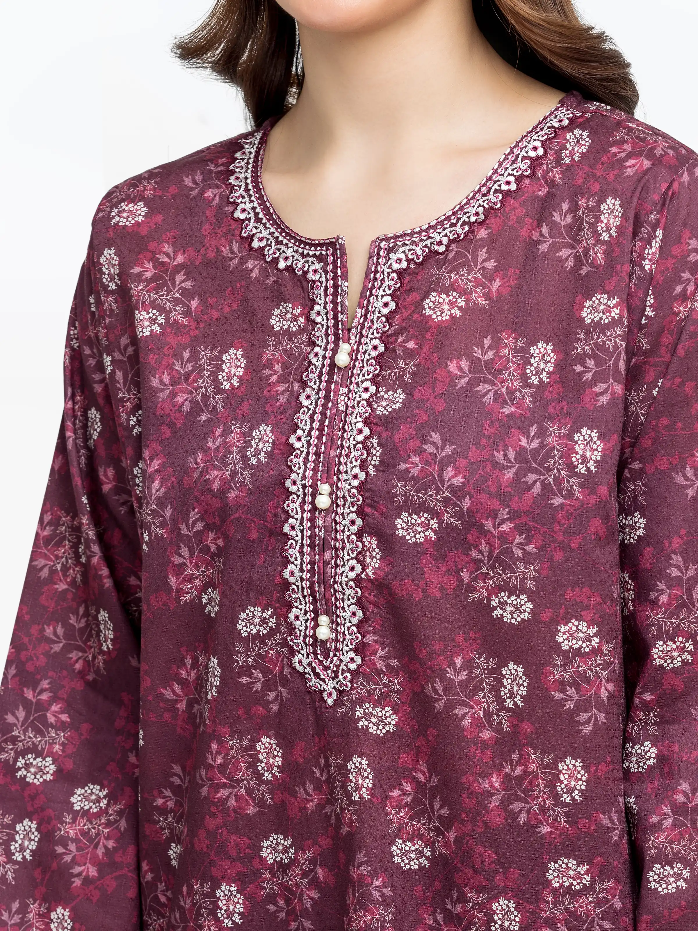 Embroidered Dobby Co-Ord Set - EWTKE24-81352ST - Image 3