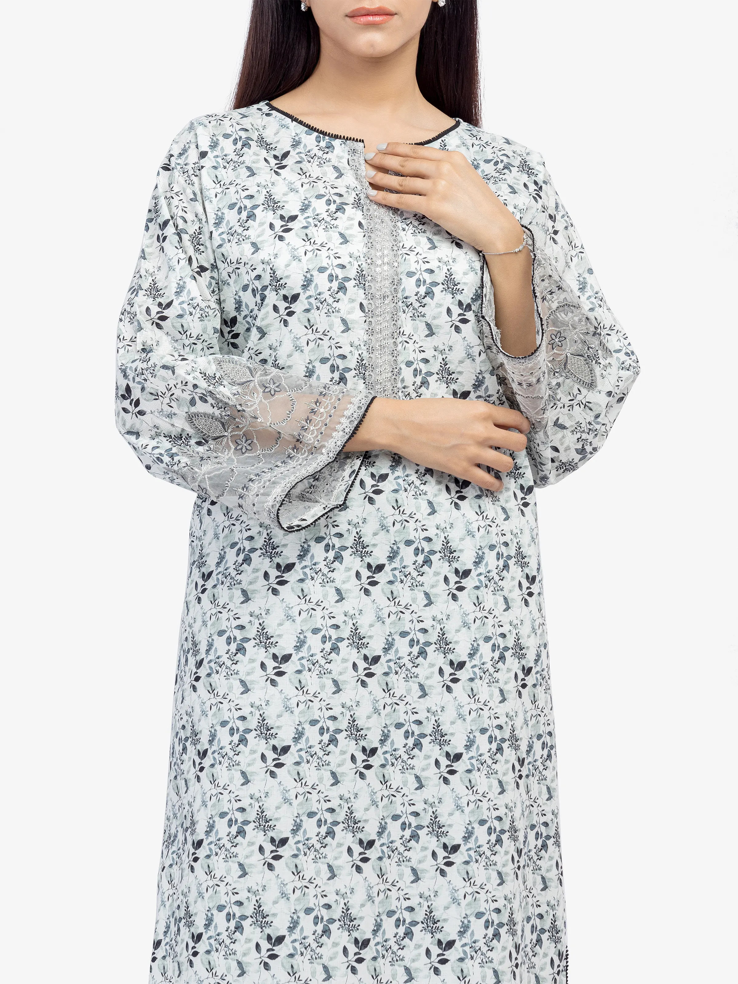 Embroidered Dobby Co-Ord Set - EWTKE24-81354ST - Image 2