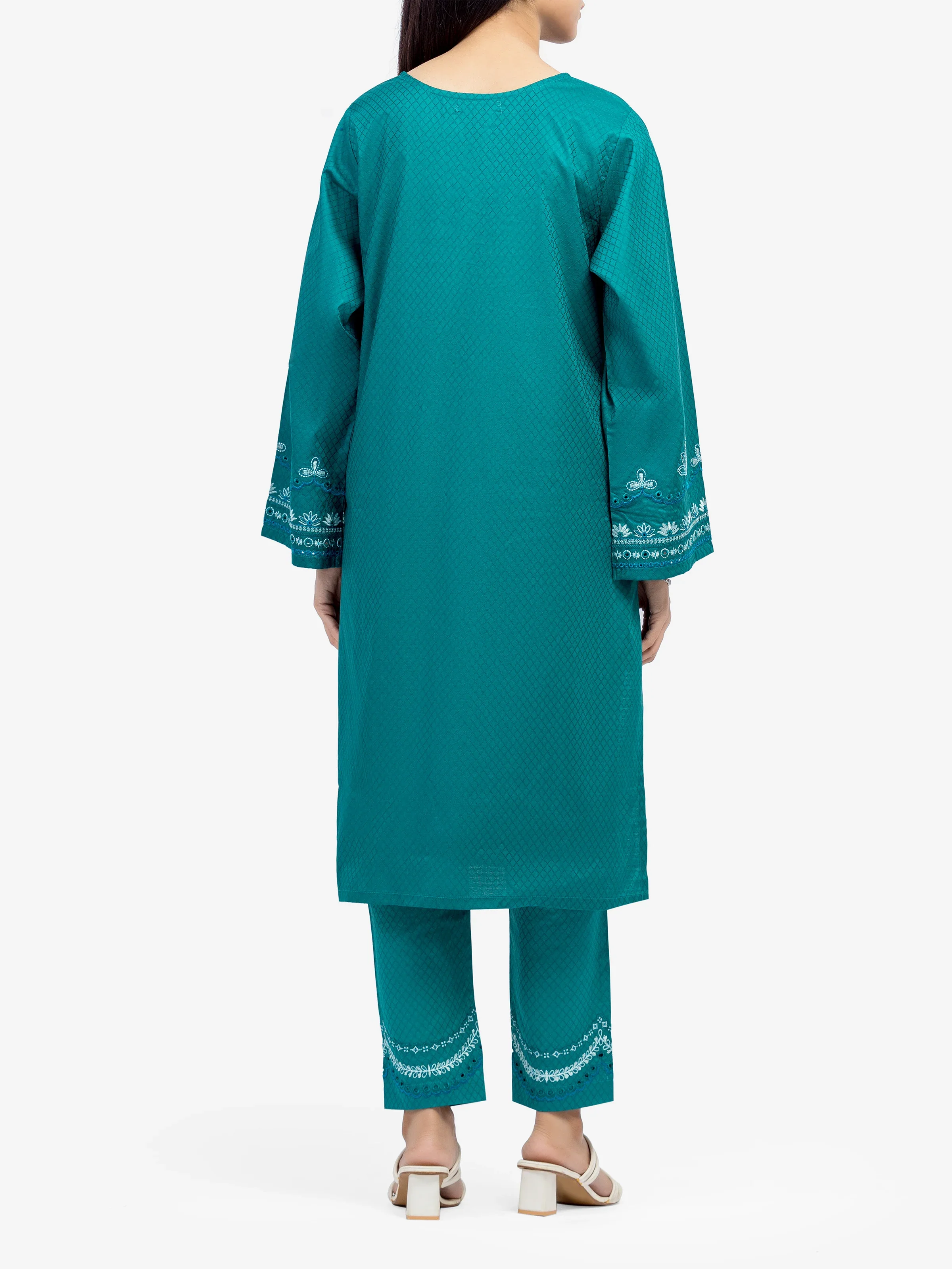 Embroidered Dobby Shirt Trouser - EWTKE24-81447ST - Image 5