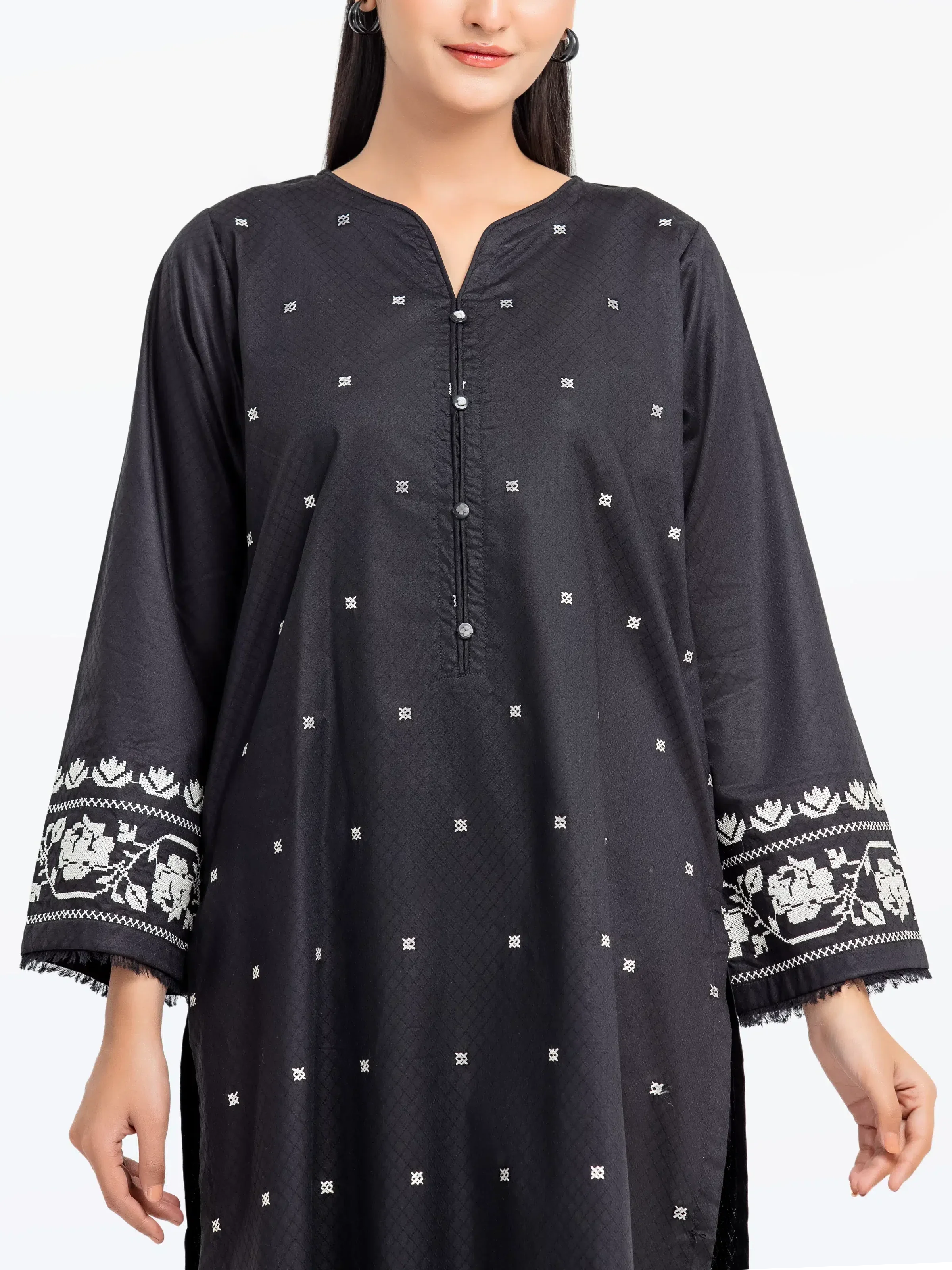 Embroidered Dobby Shirt Trouser - EWTKE24-81449ST - Image 2