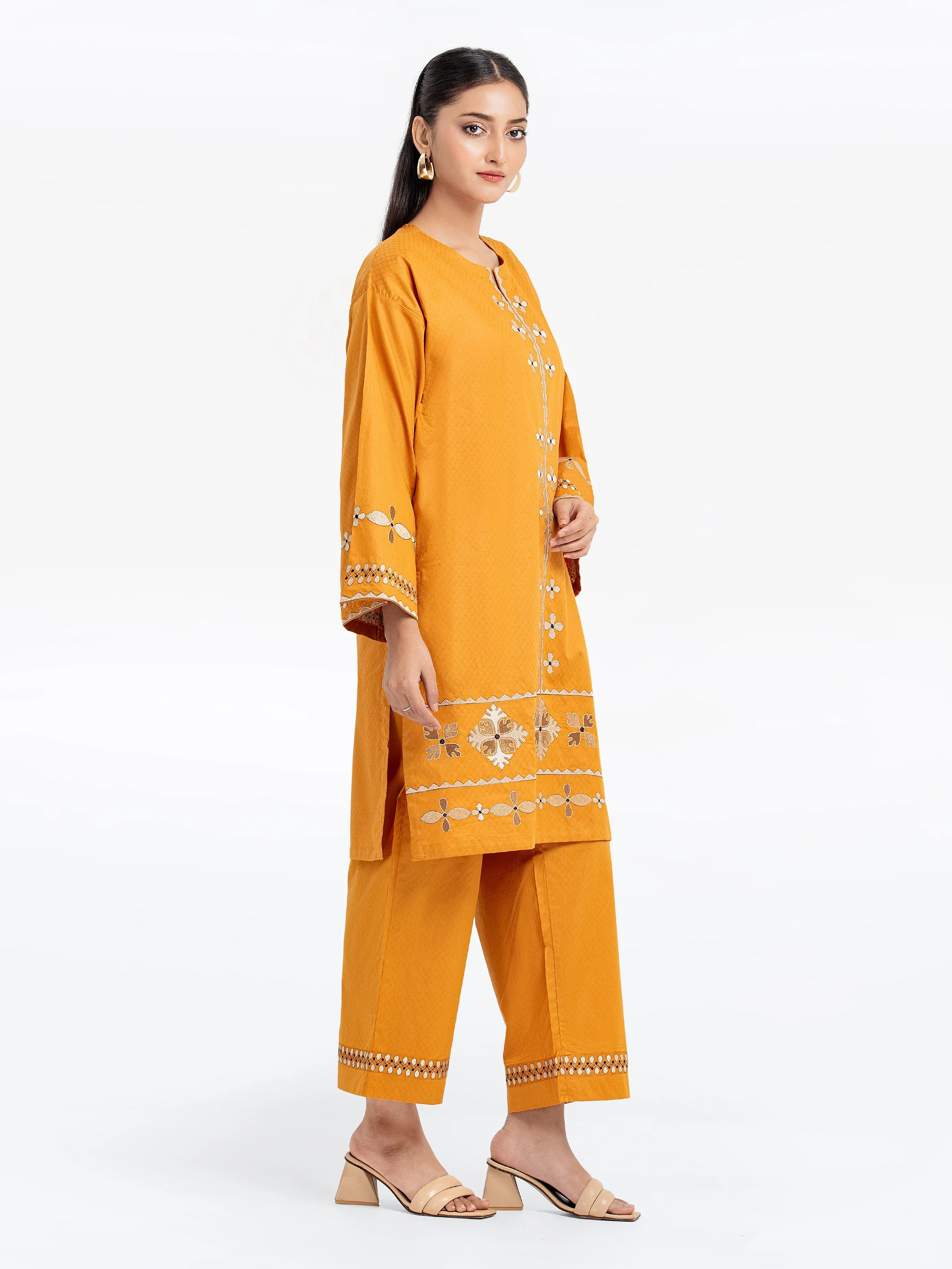 Embroidered Dobby Co-Ord Set - EWTKE24-81450ST - Image 4