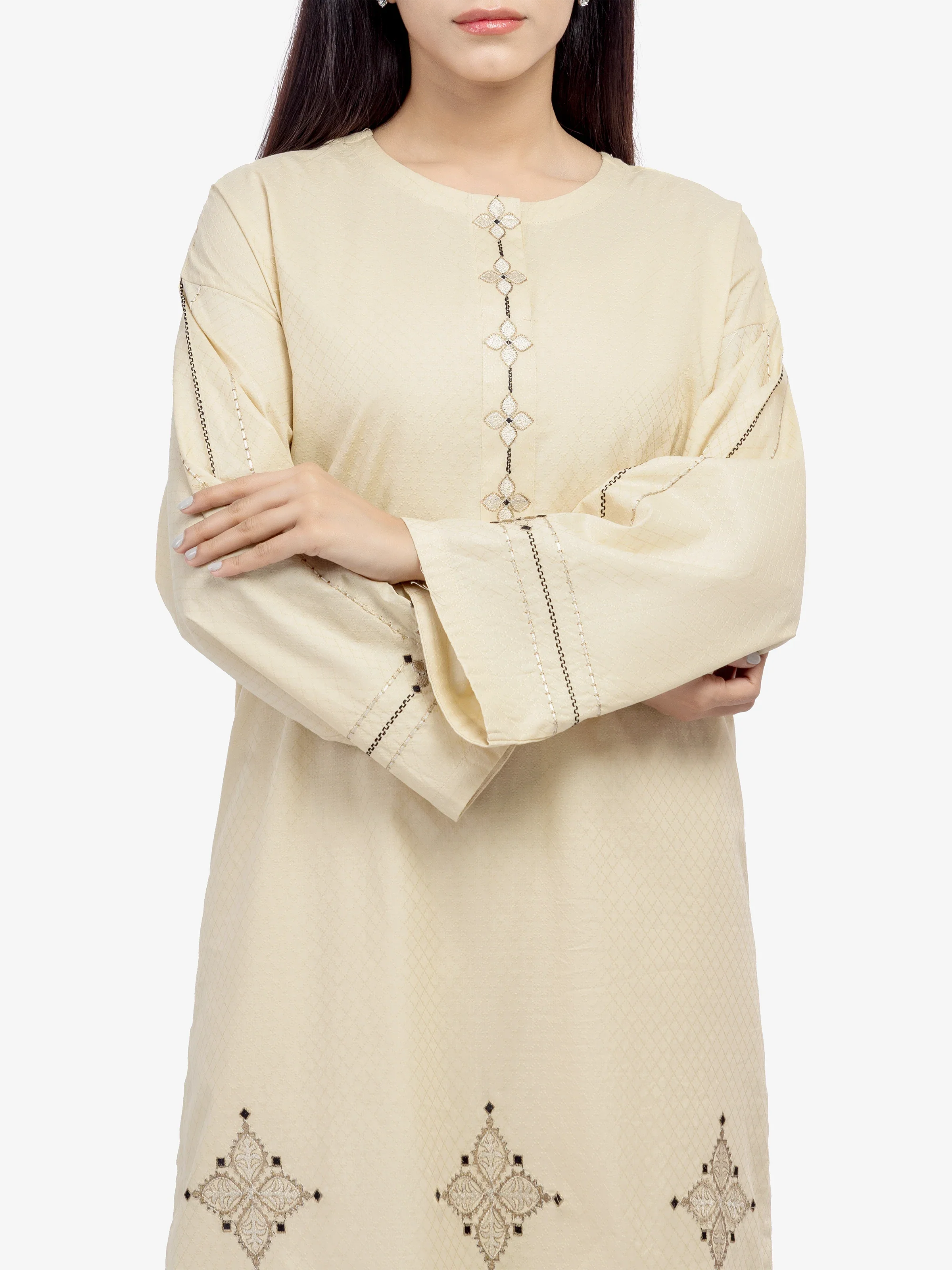 Embroidered Dobby Co-Ord Set - EWTKE24-81453ST - Image 2