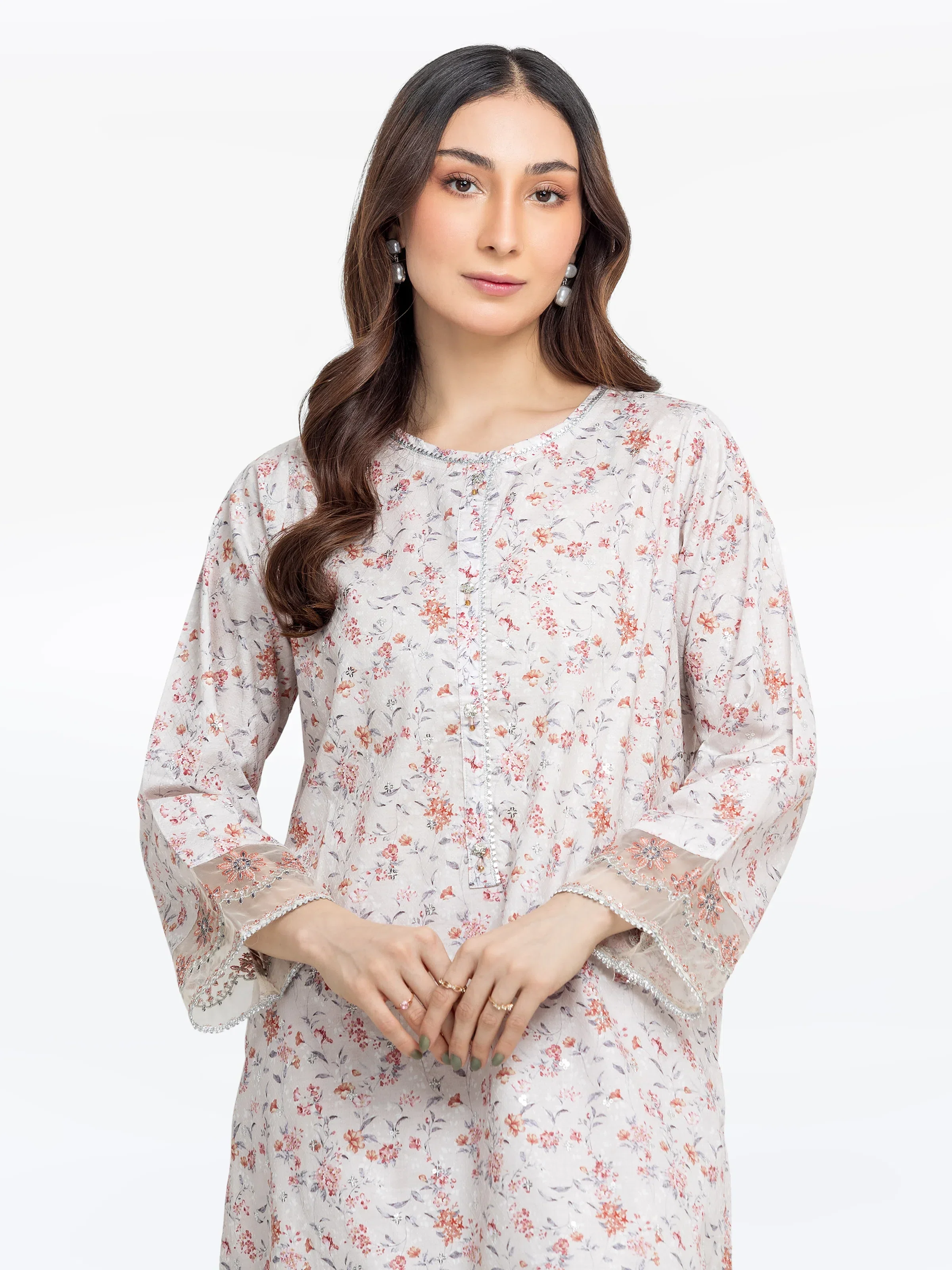 Embroidered Dobby Co-Ord Set - EWTKE24-81457ST - Image 2