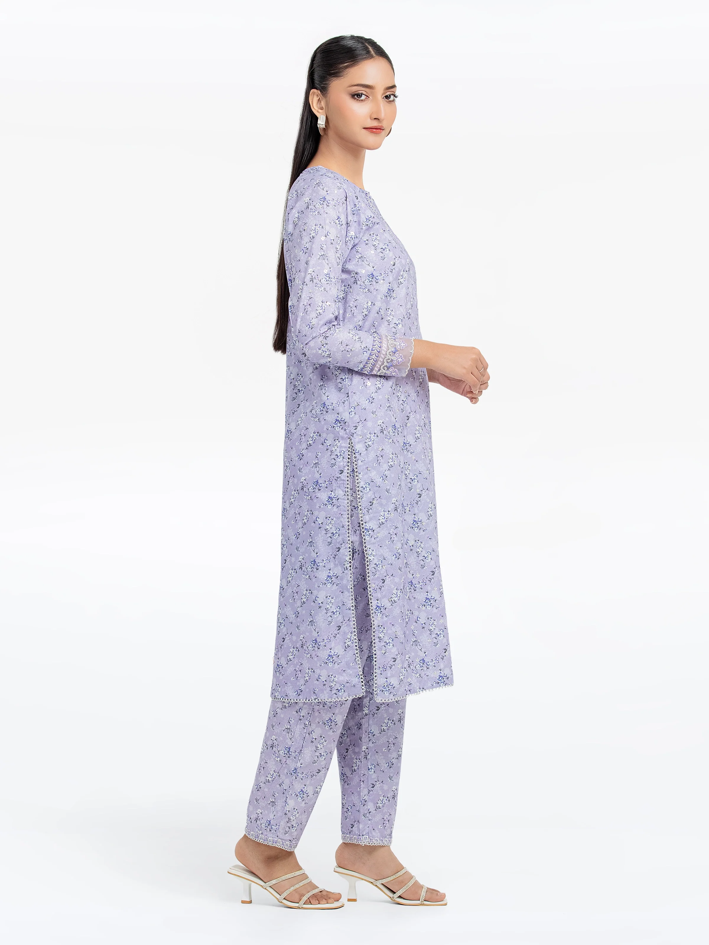 Embroidered Dobby Co-Ord Set - EWTKE24-81459ST - Image 5