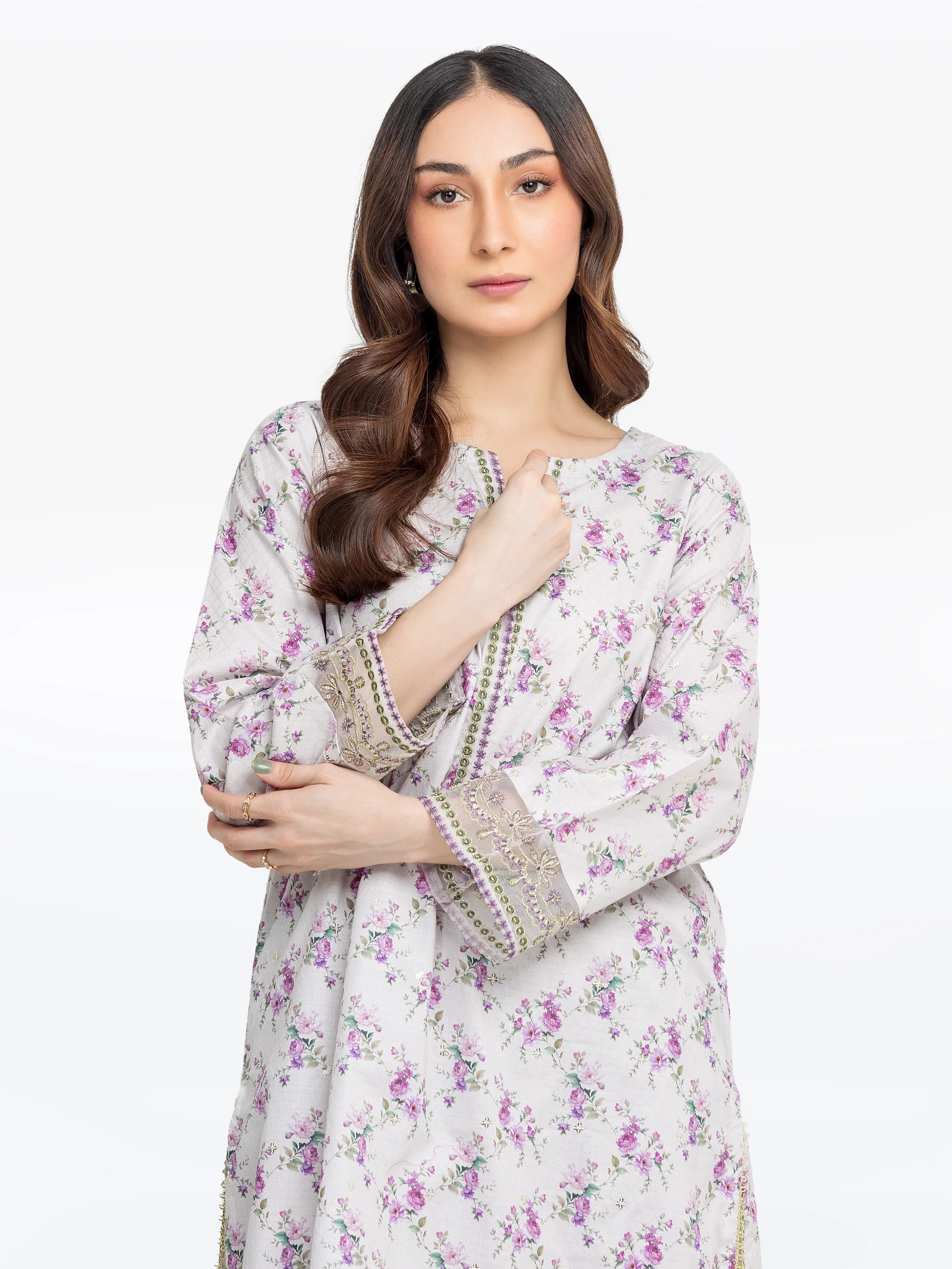 Embroidered Dobby Co-Ord Set - EWTKE24-81461ST