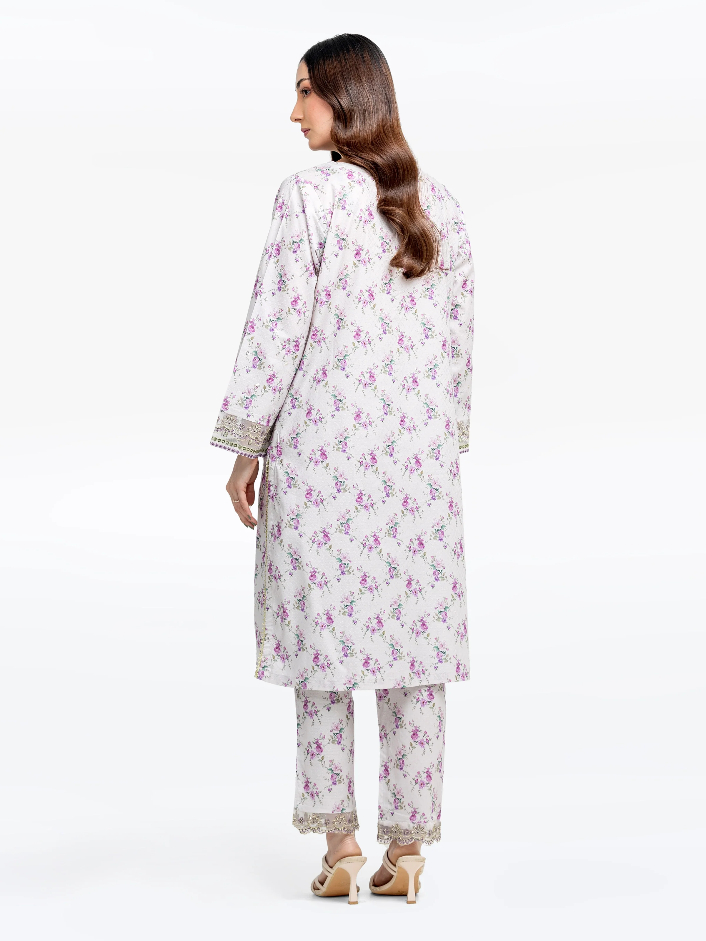 Embroidered Dobby Co-Ord Set - EWTKE24-81461ST - Image 6